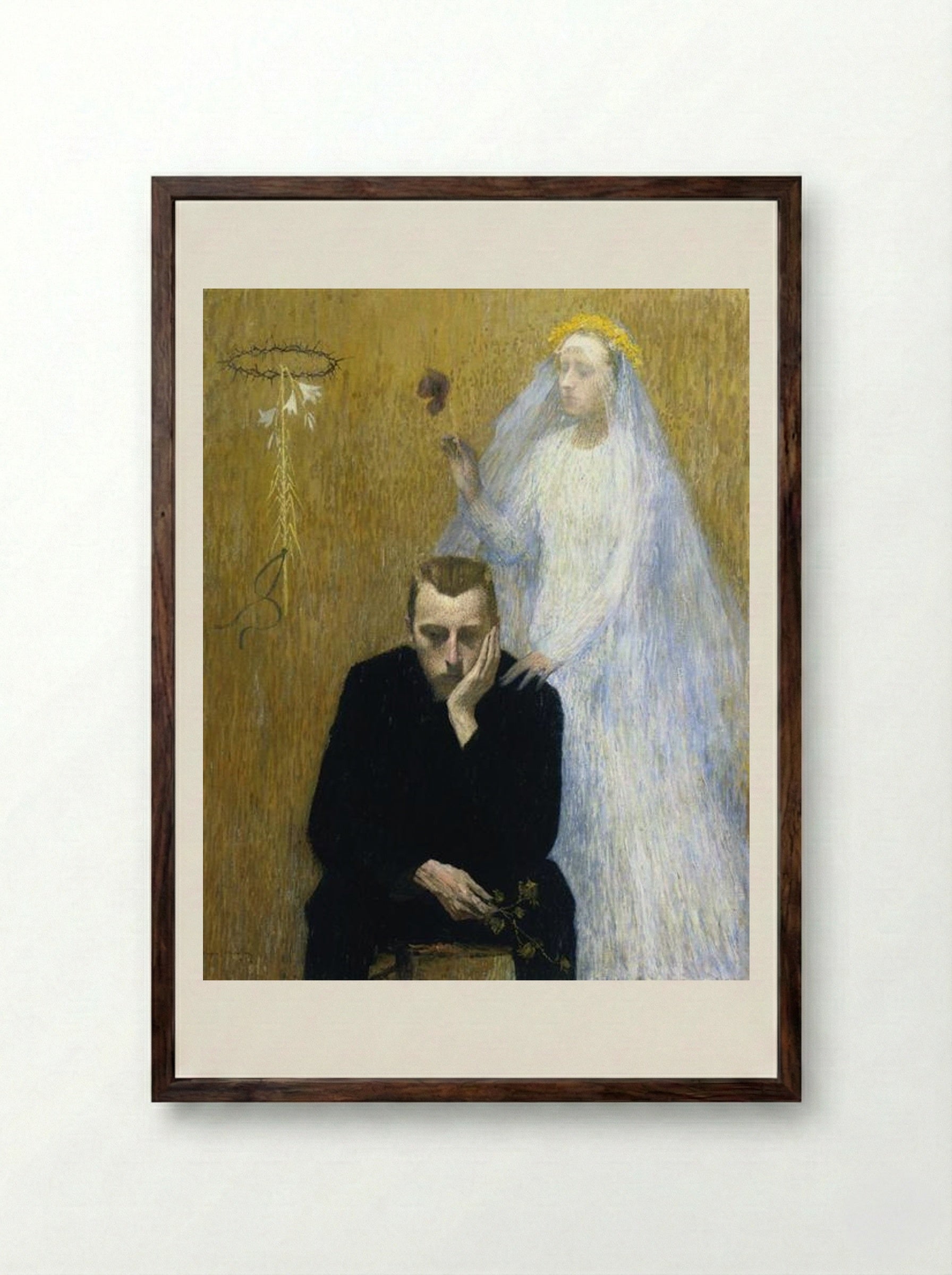 Mystic Scene - Henri Martin - Framed Print Dark Wood