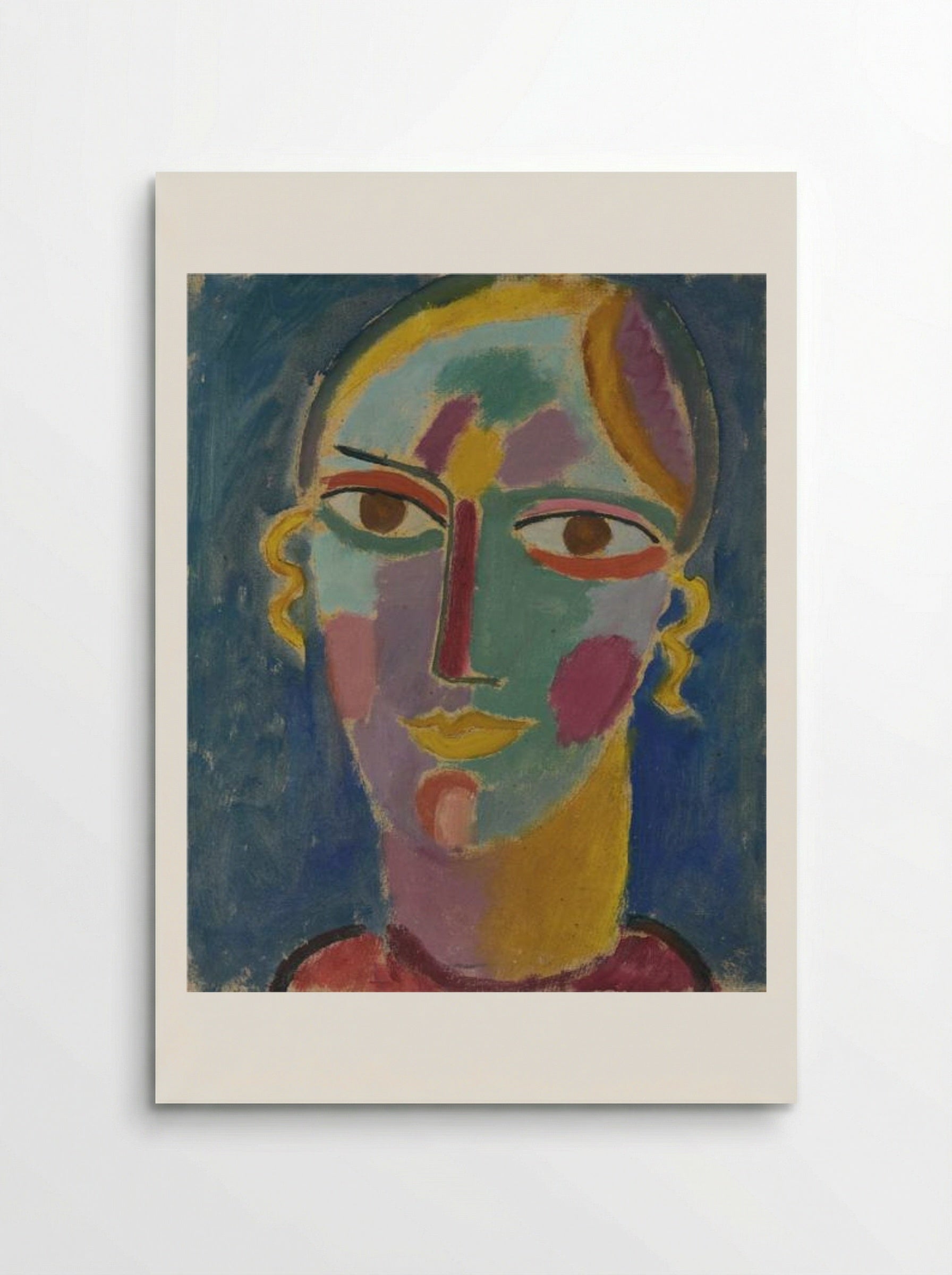 Mystischer Kopf: Frauenkopf auf blauem Grund - Alexej von Jawlensky - Poster