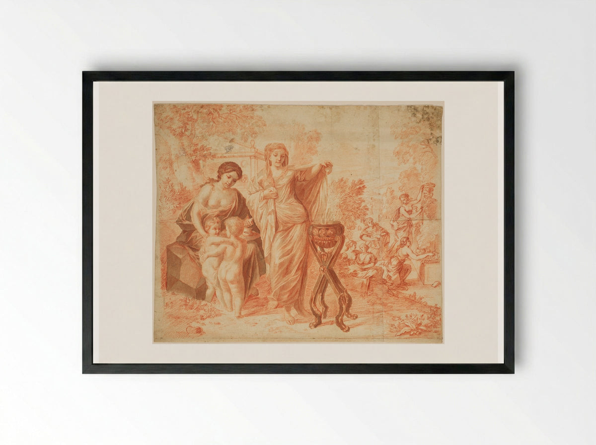 Mythological Scene: The Golden Age (Aetas Aurea) - Gérard de Lairesse - Framed Print Black