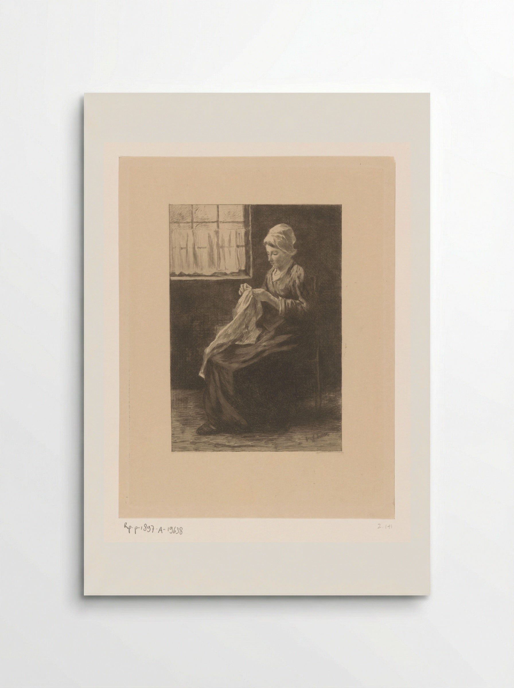 Naaiende vrouw aan een raam - Philip Zilcken - Poster