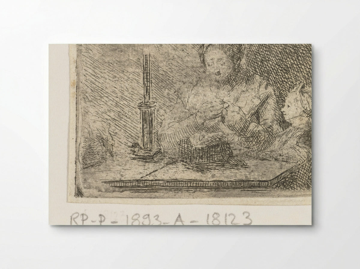 Naaiende vrouw bij kaarslicht - Louis Bernard Coclers - Poster