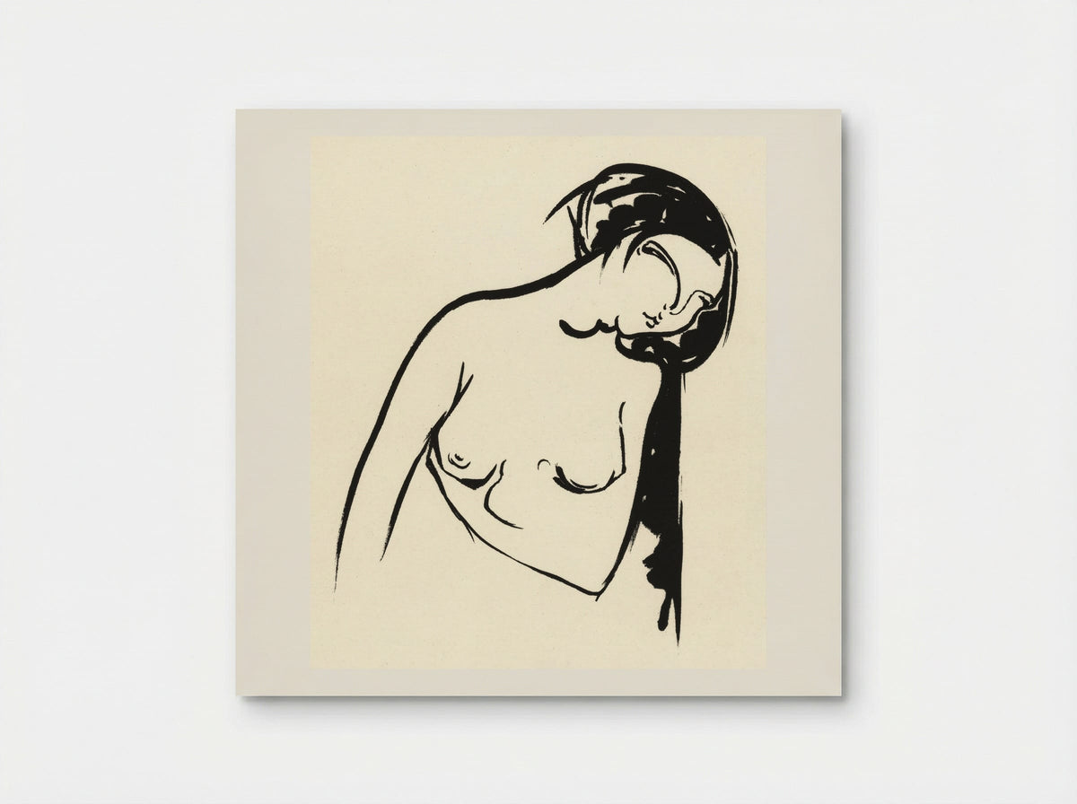 Naakte vrouw die haar borst aanraakt (Nude Woman Touching Her Breast) - Henri Jonas - Poster