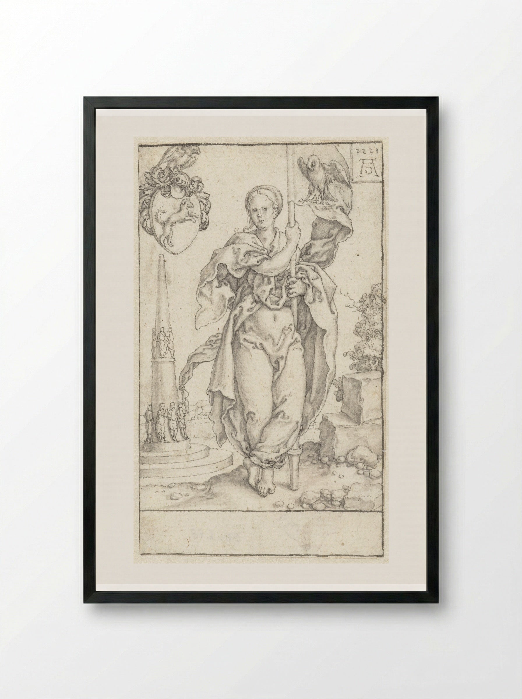 Naastenliefde (Charity) - Heinrich Aldegrever - Framed Print Black