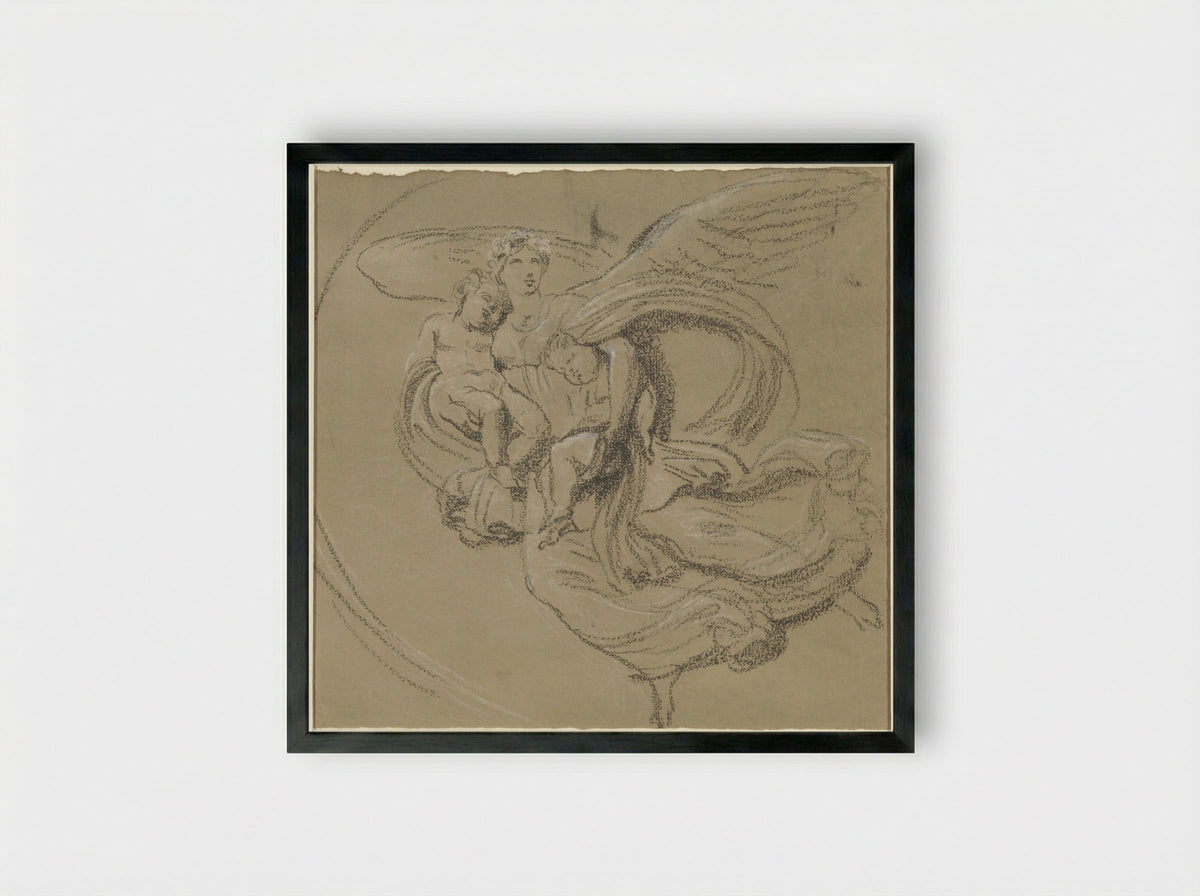 Nacht (Night) - Bertel Thorvaldsen - Framed Print Black