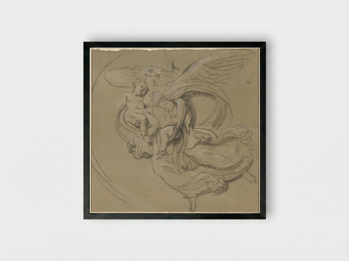 Nacht (Night) - Bertel Thorvaldsen - Framed Print Black