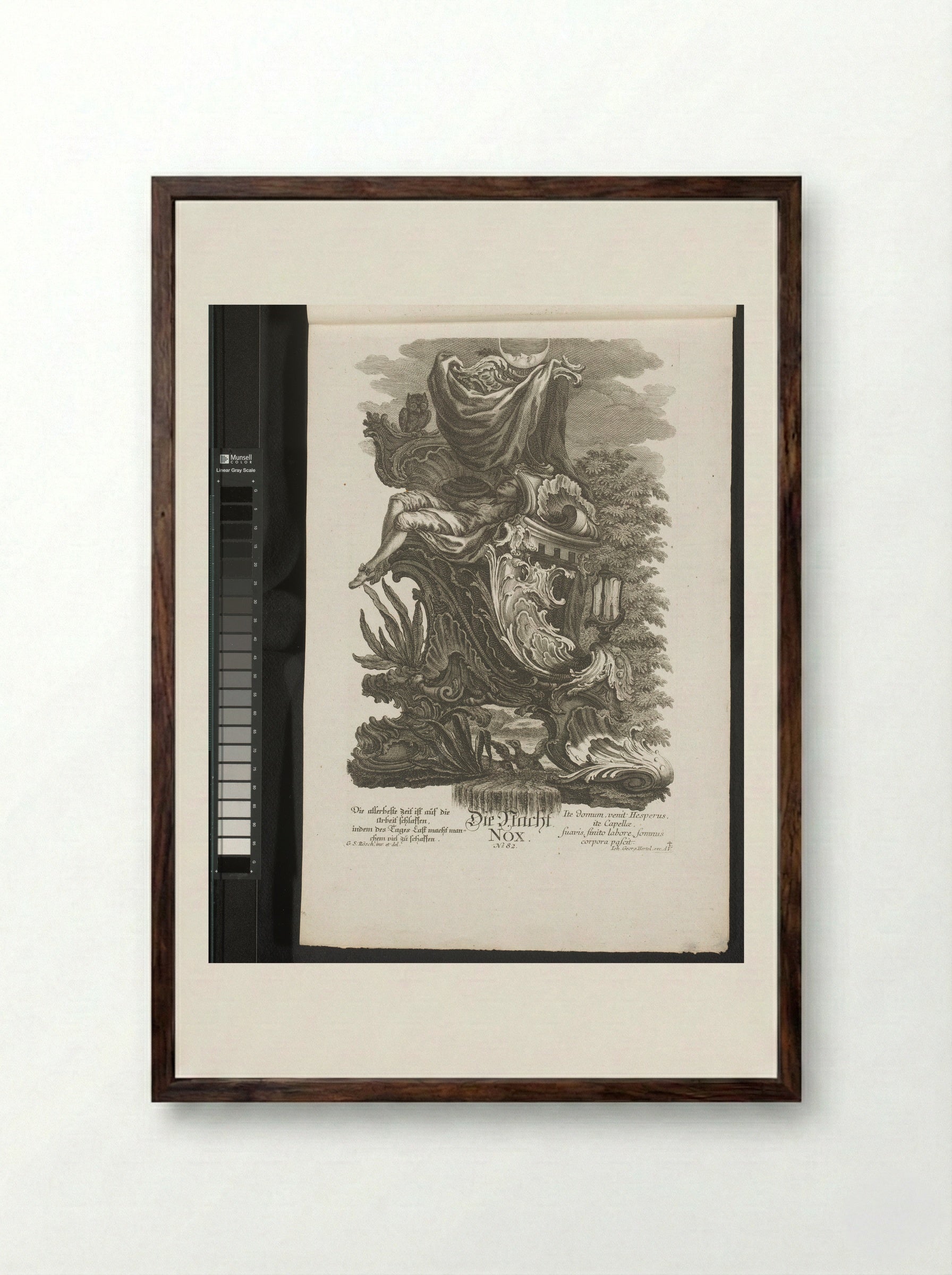 Nacht (Nox) - Jakob Wangner - Framed Print Dark Wood