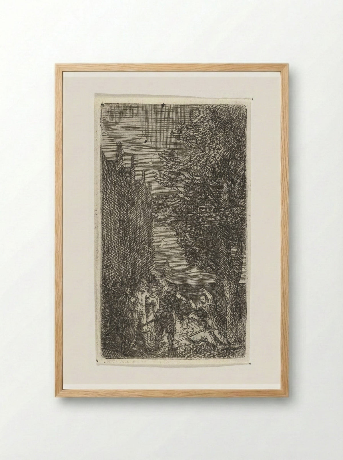 Nachtelijke moord - Samuel van Hoogstraten - Framed Print Wood