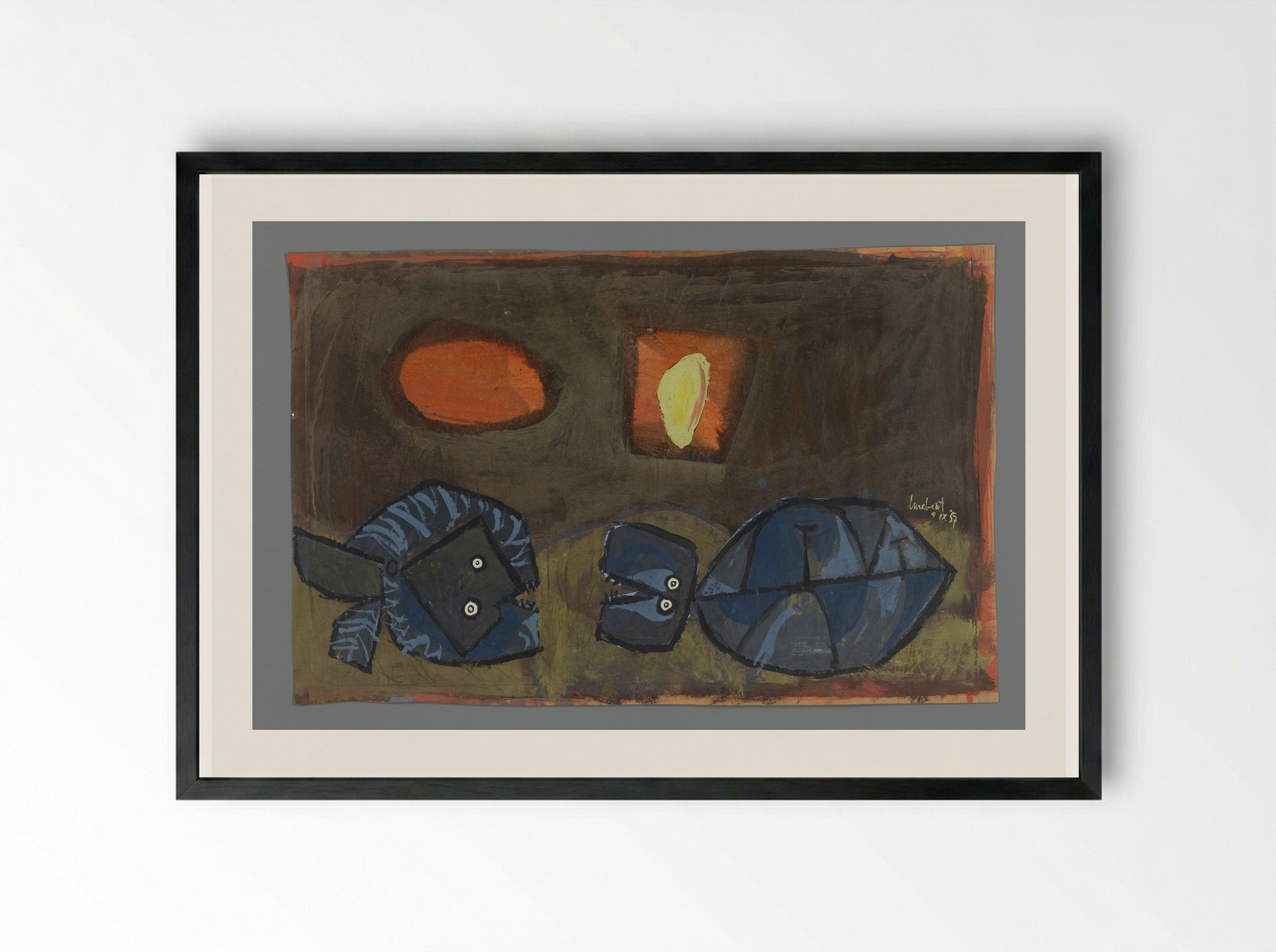 Nachtvis (Night Fish) - Lucebert - Framed Print Black