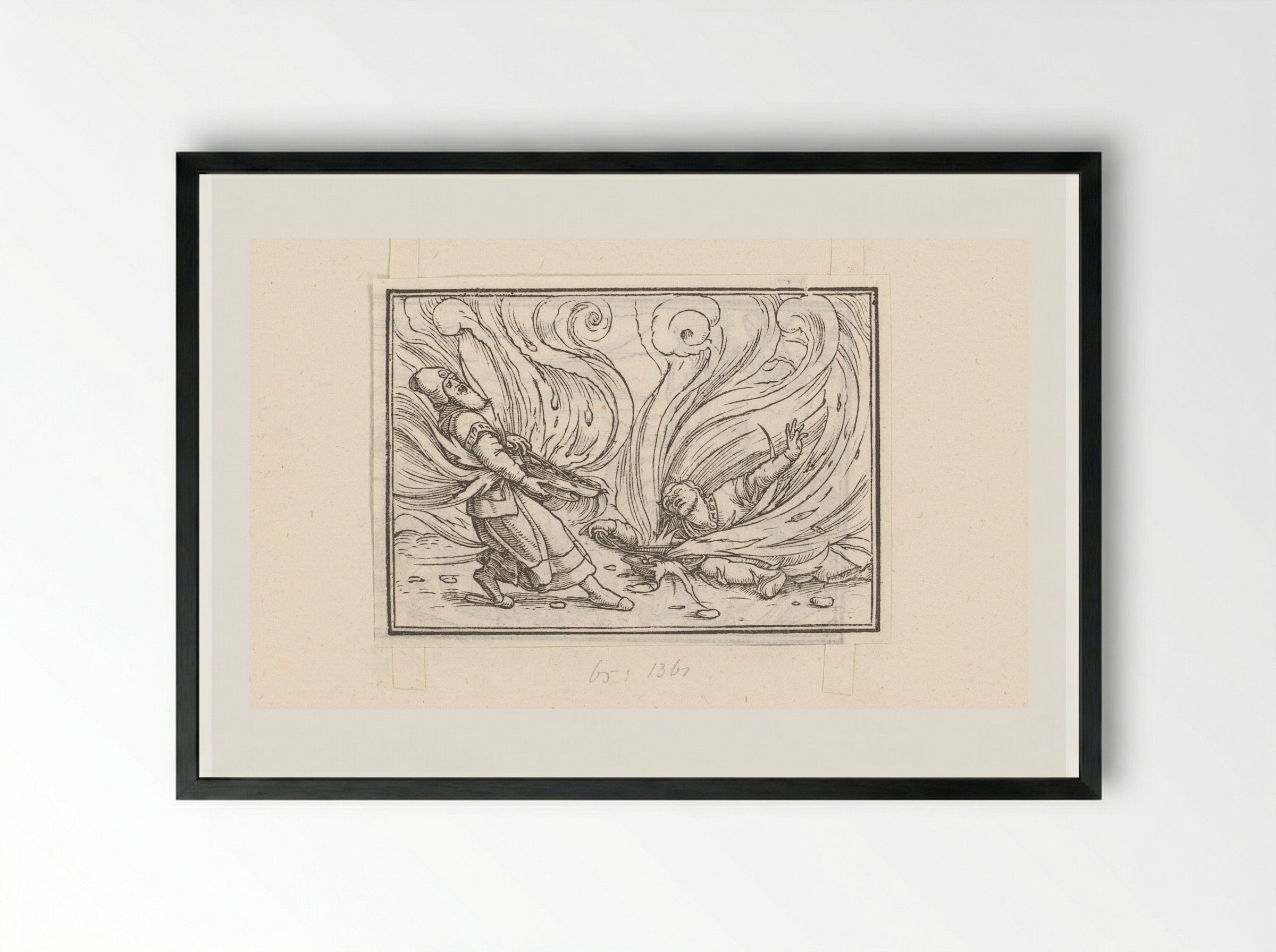 Nadab and Abihu Consumed by Fire - Veit Rudolf Specklin - Framed Print Black