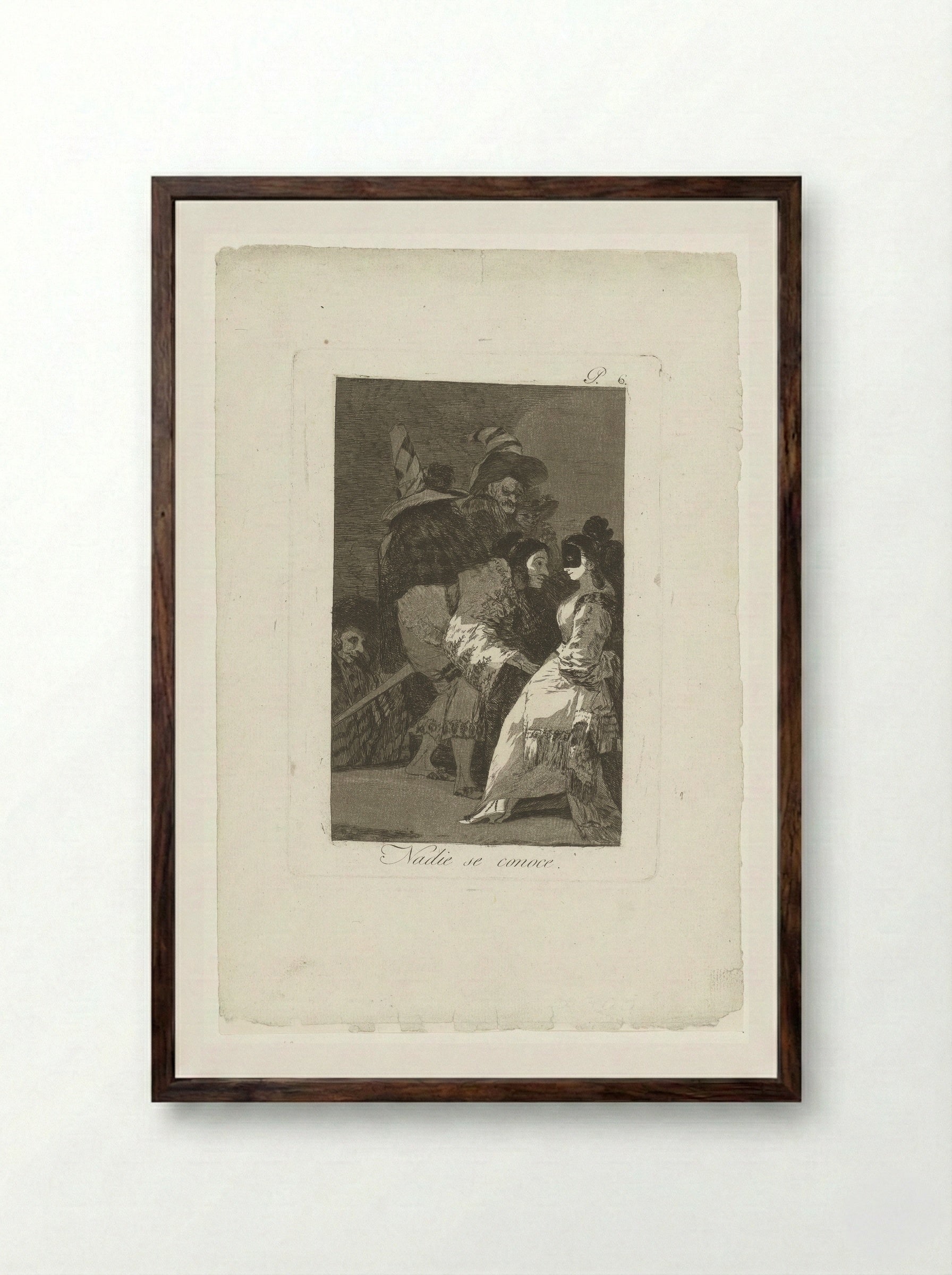 Nadie se conoce - Francisco de Goya - Framed Print Dark Wood