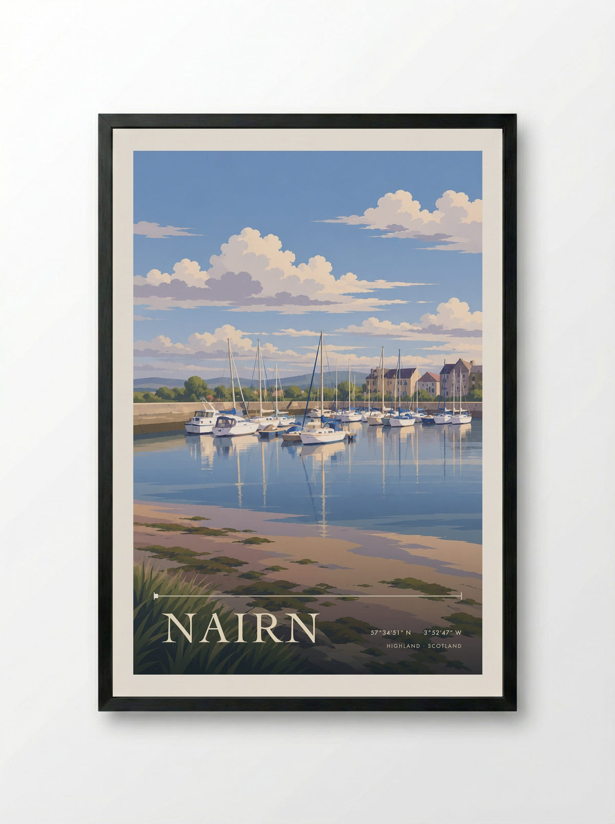 Nairn, Highland | Travel Poster - Framed Print Black
