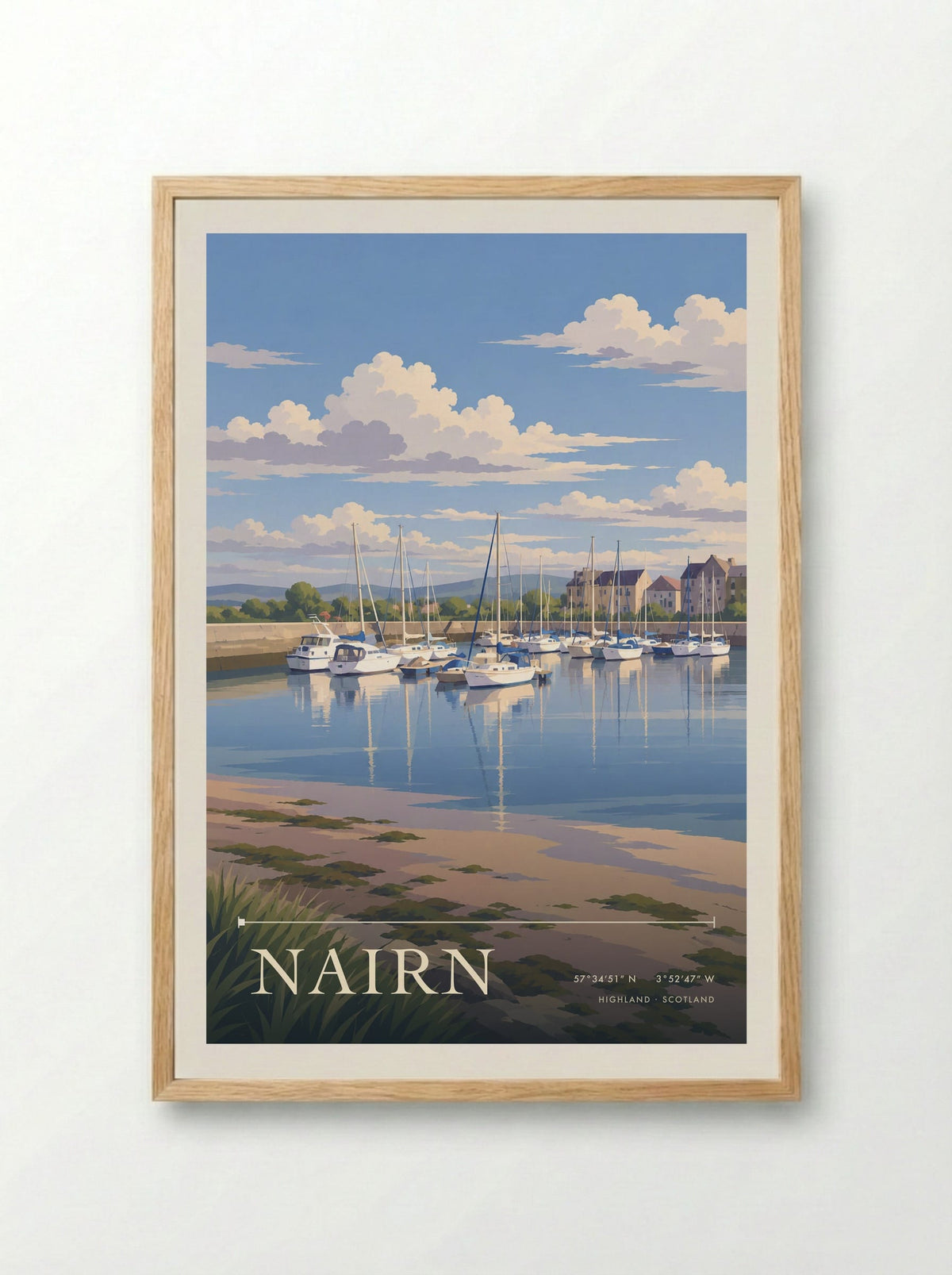 Nairn, Highland | Travel Poster - Framed Print Wood