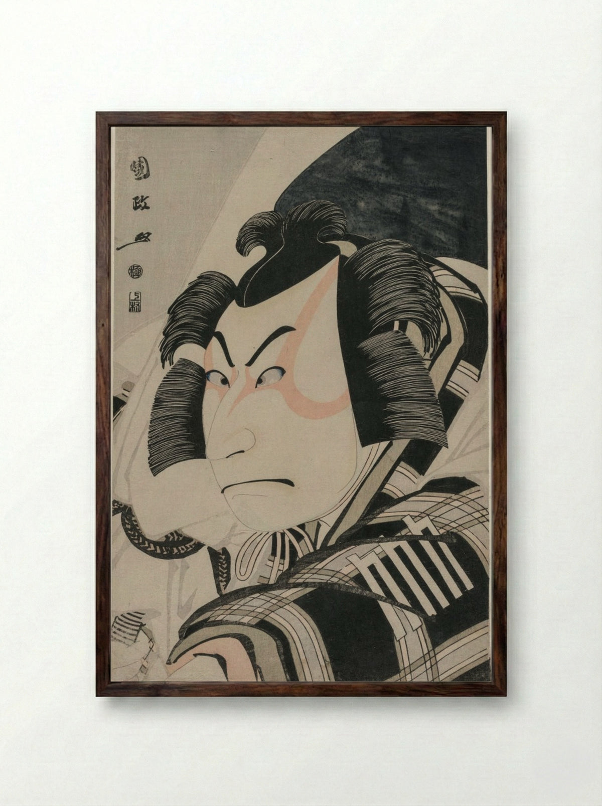 Nakamura Nakazo II as Matsuomaru in the Carriage-Stopping Scene - Utagawa Kunimasa - Framed Print Dark Wood