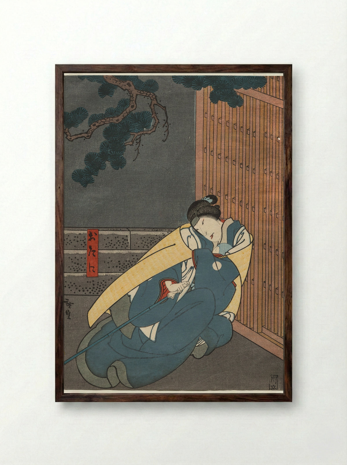 Nakayama Nanshi II as Otani - Gosōtei Hirosada - Framed Print Dark Wood