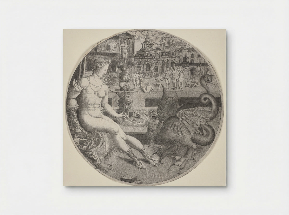 Naked Woman and a Dragon - Allaert Claesz - Poster