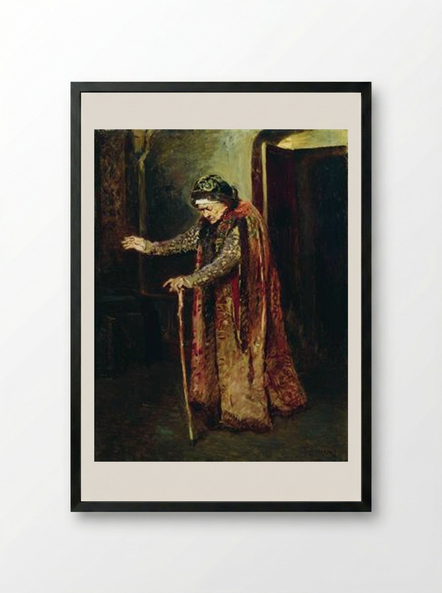 Nanny of Ivan the Terrible - Konstantin Makovsky - Framed Print Black