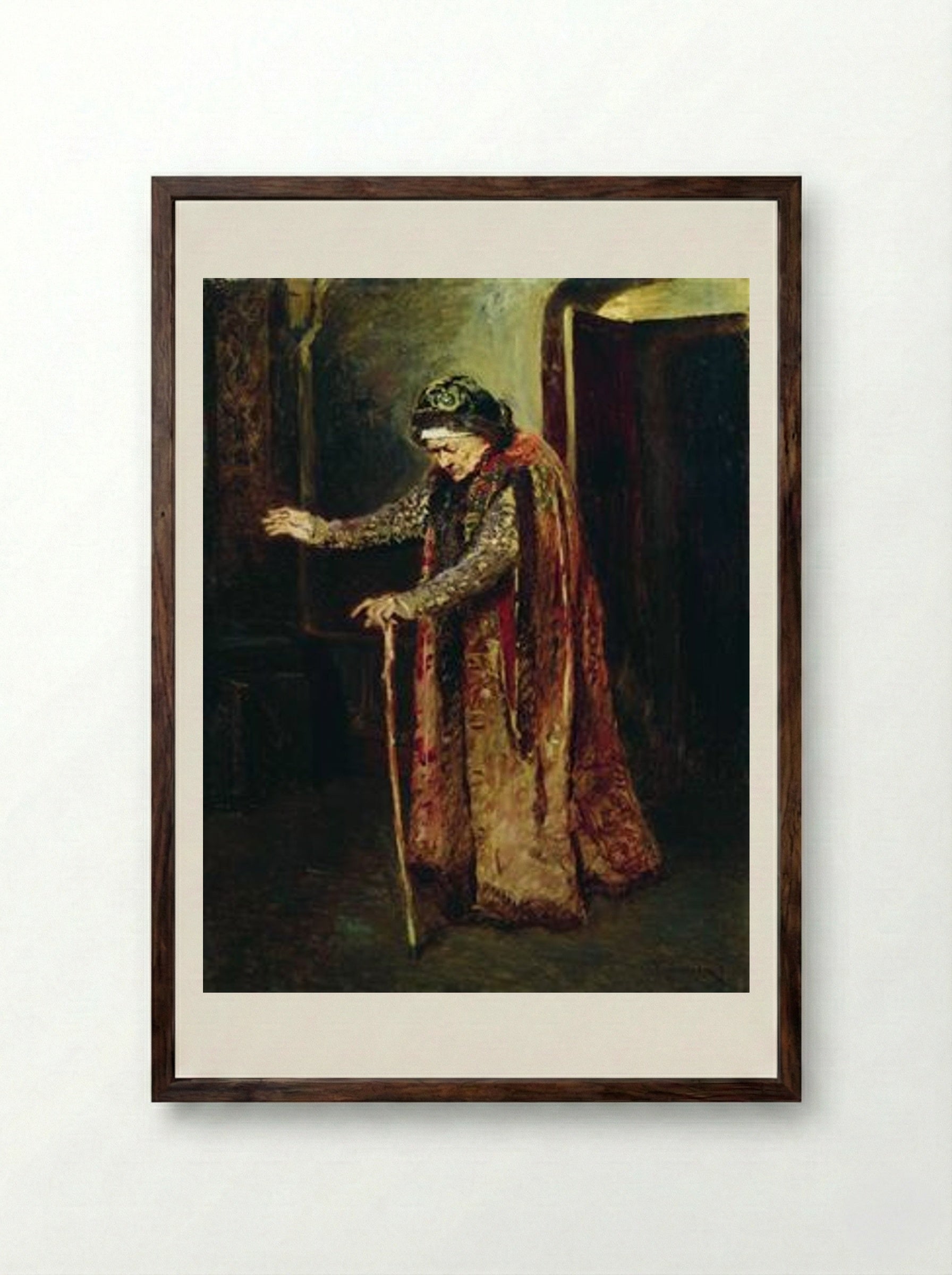 Nanny of Ivan the Terrible - Konstantin Makovsky - Framed Print Dark Wood
