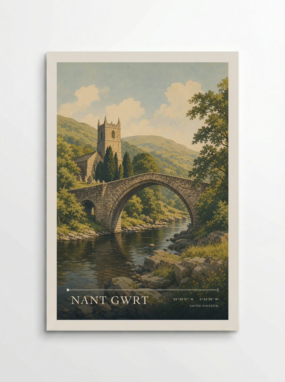 Nant Gwrt United Kingdom Travel Poster - Poster
