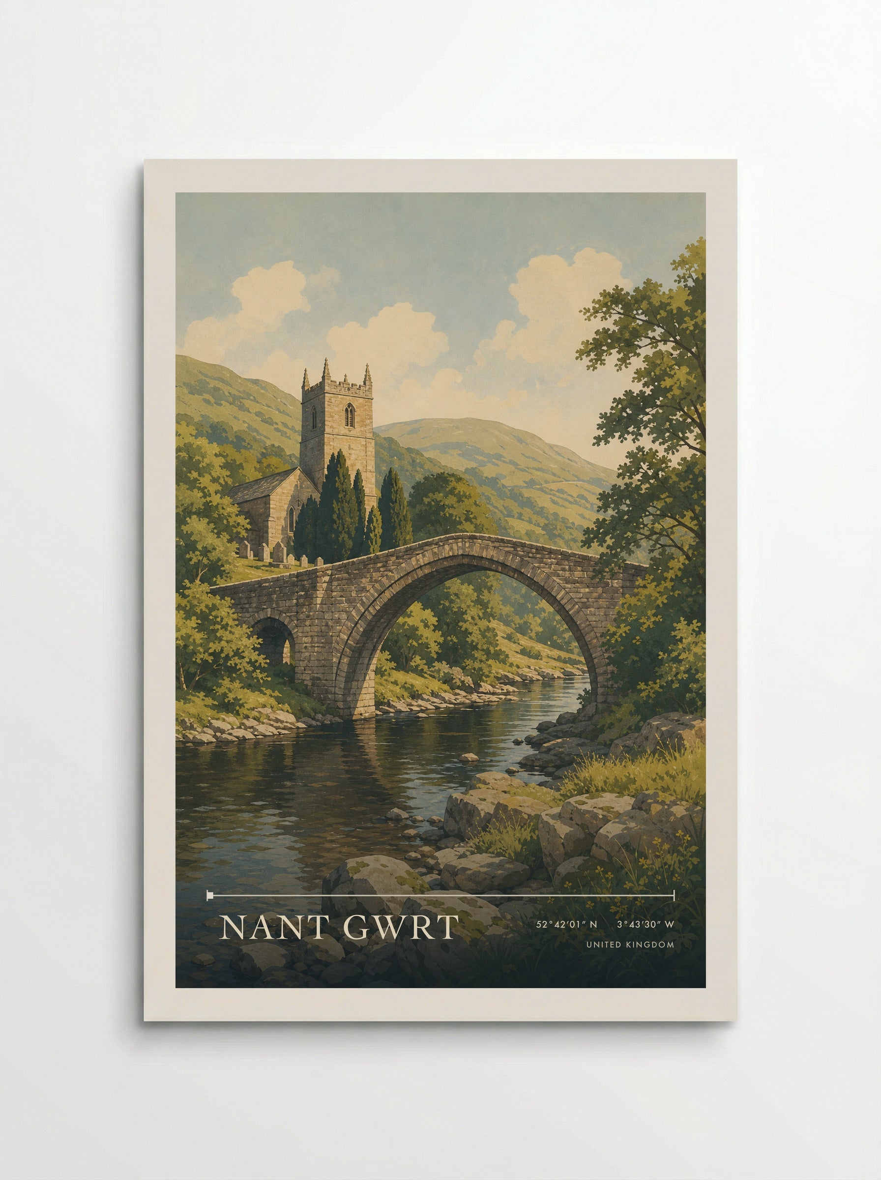 Nant Gwrt United Kingdom Travel Poster - Poster