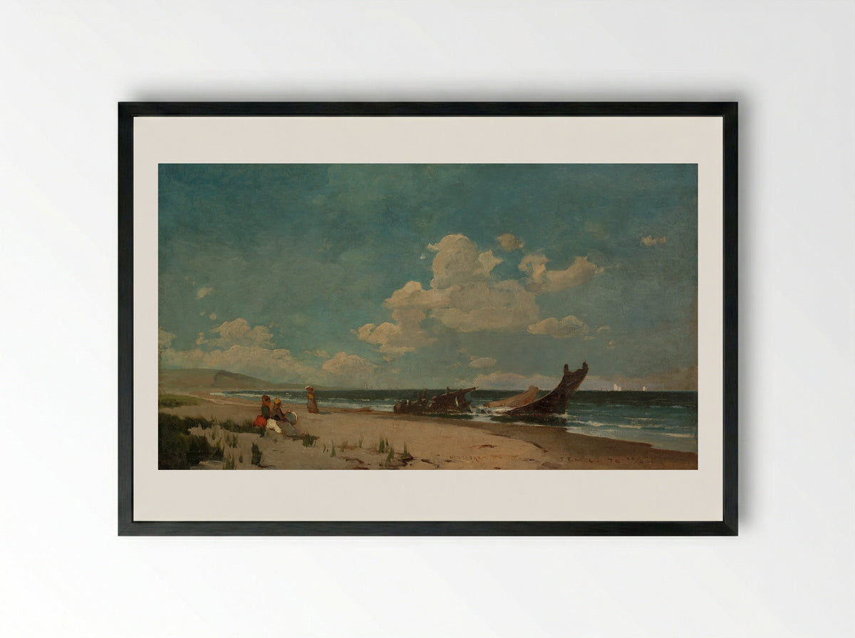 Nantasket Beach - Emil Carlsen - Framed Print Black