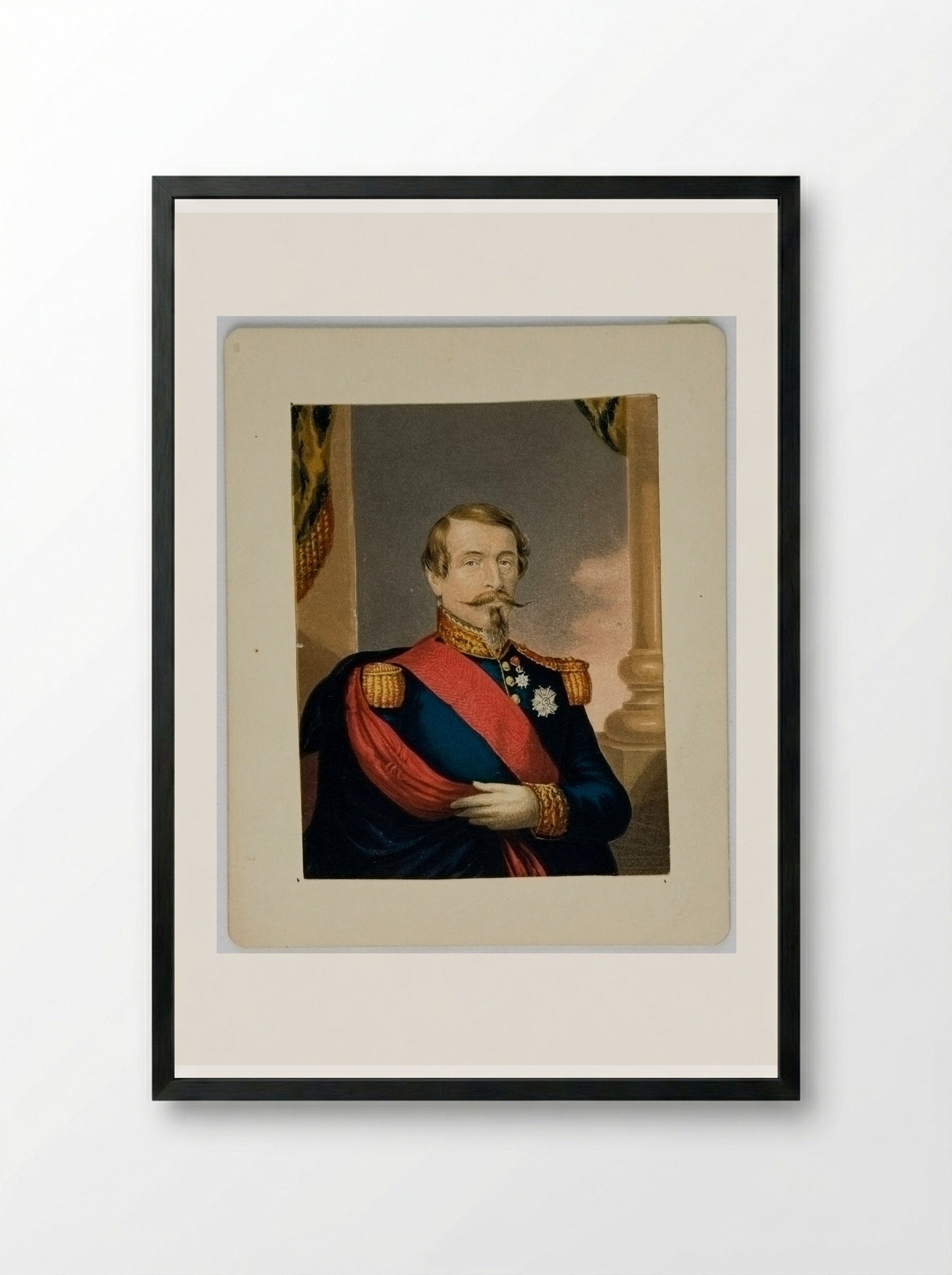 Napoleon III - George Baxter - Framed Print Black