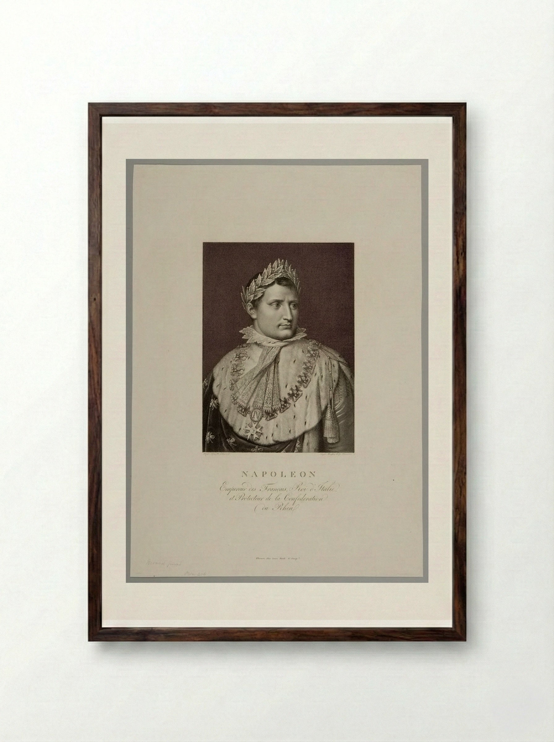 Napoleon I - Raphael Morghen - Framed Print Dark Wood