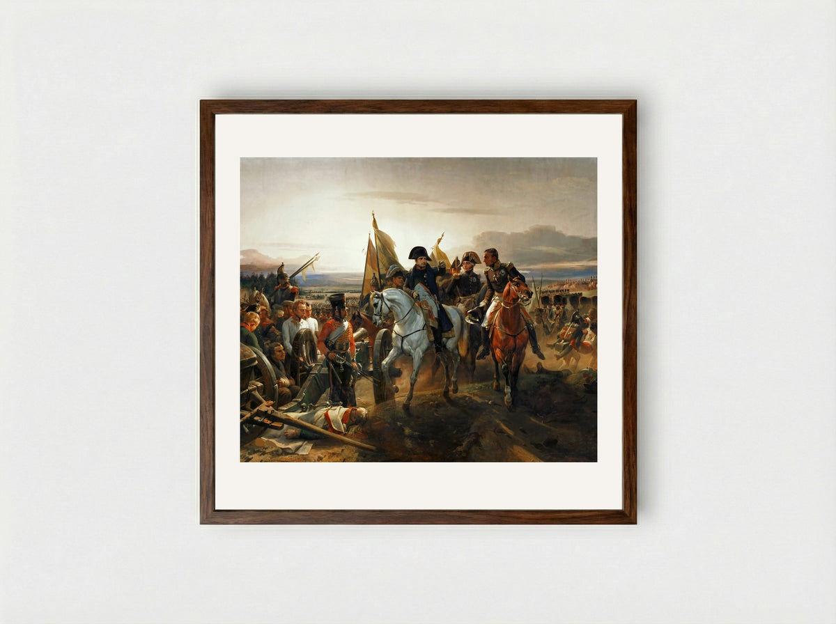 Napoleon at the Battle of Friedland - Horace Vernet - Framed Print Dark Wood