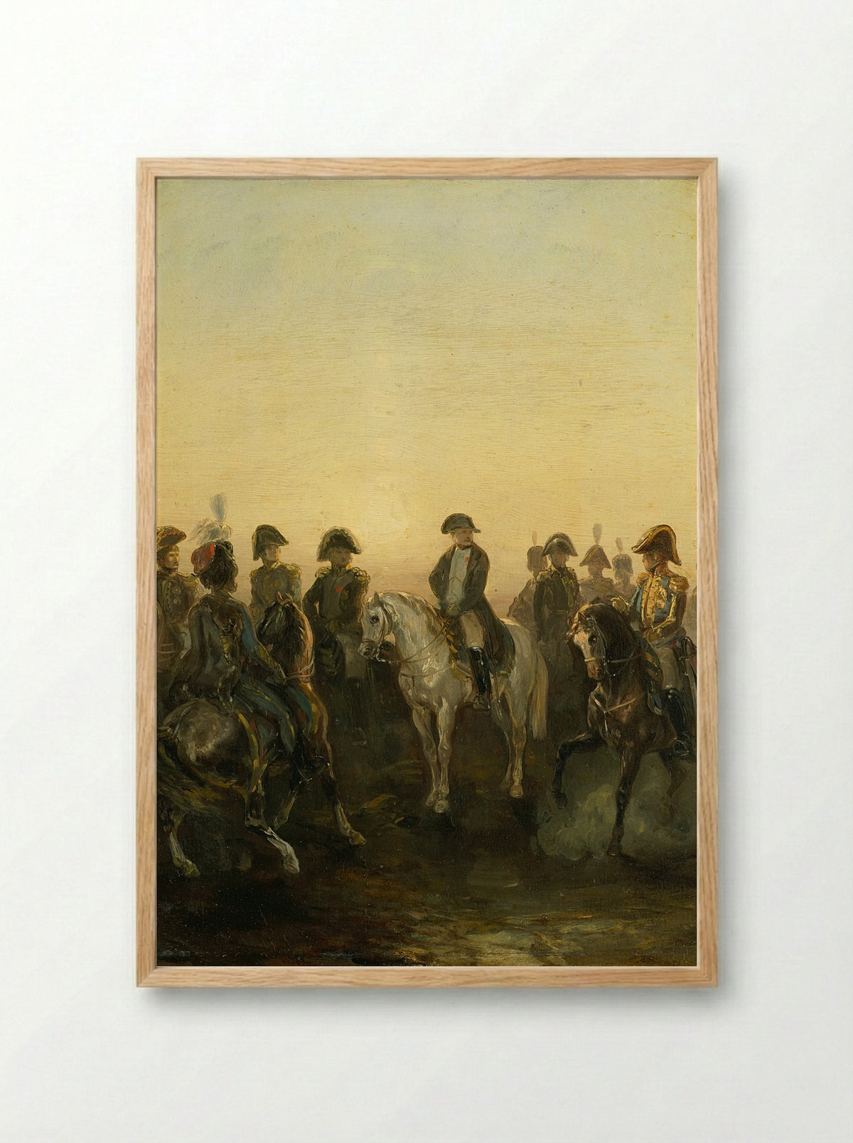 Napoleon met zijn staf - Charles Rochussen - Framed Print Wood