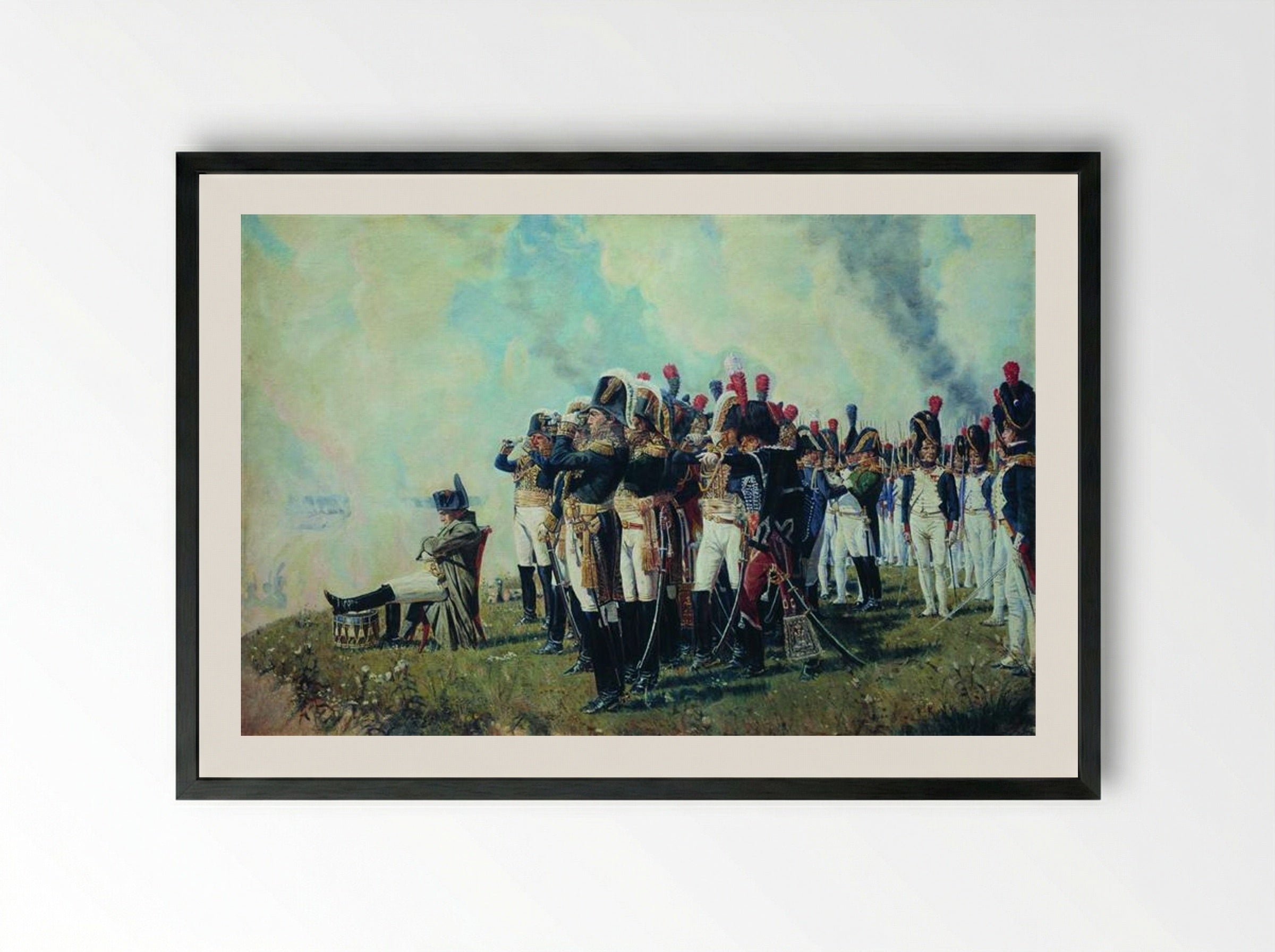 Napoleon near Borodino - Vasily Vereshchagin - Framed Print Black