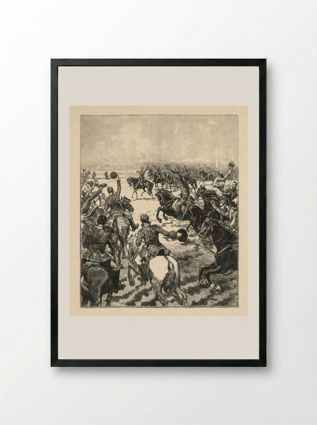 Napoleonic Battle Scene - Daniel Urrabieta Vierge - Framed Print Black