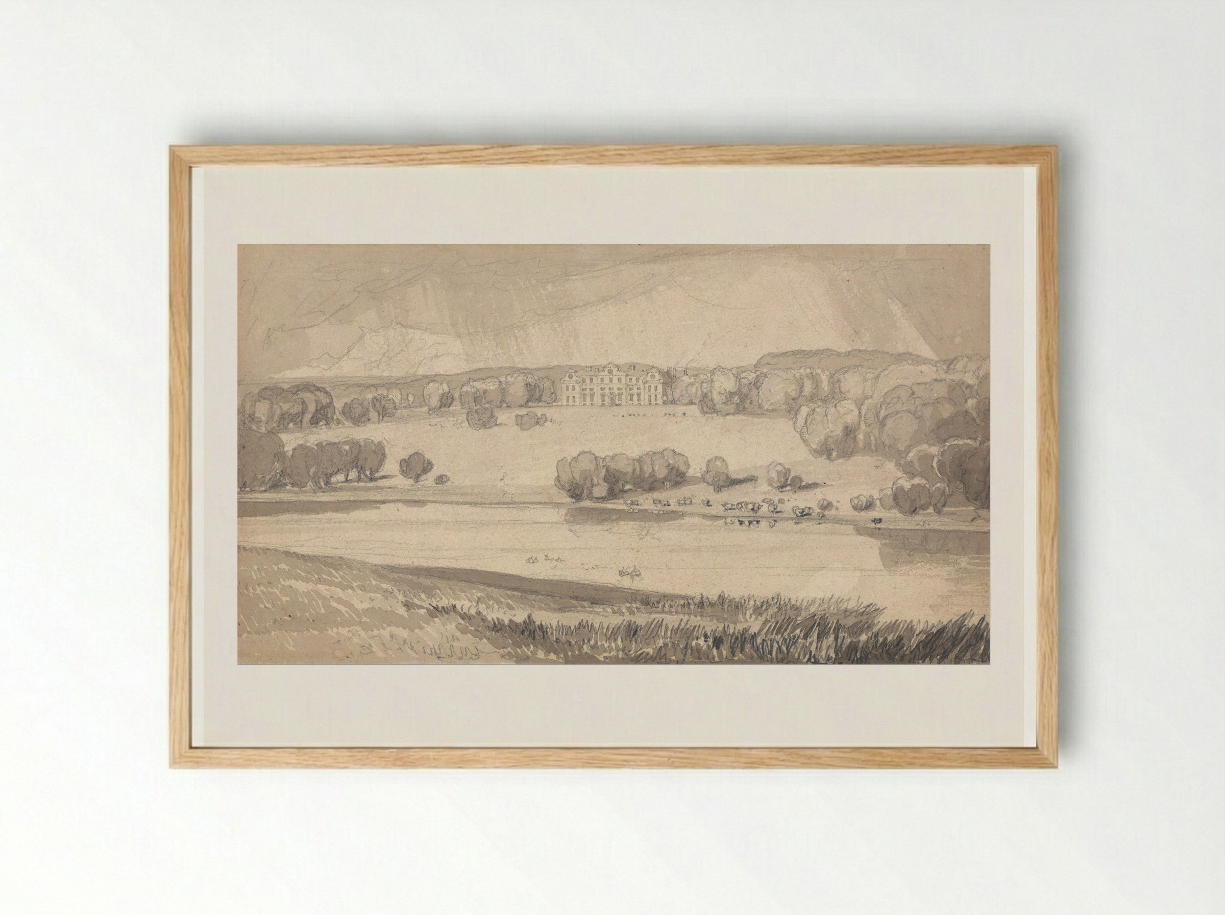 Narborough Hall, Norfolk - John Sell Cotman - Framed Print Wood