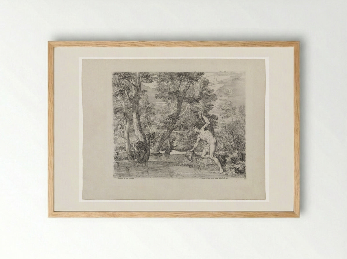 Narcissus and Echo - Frans de Neve - Framed Print Wood