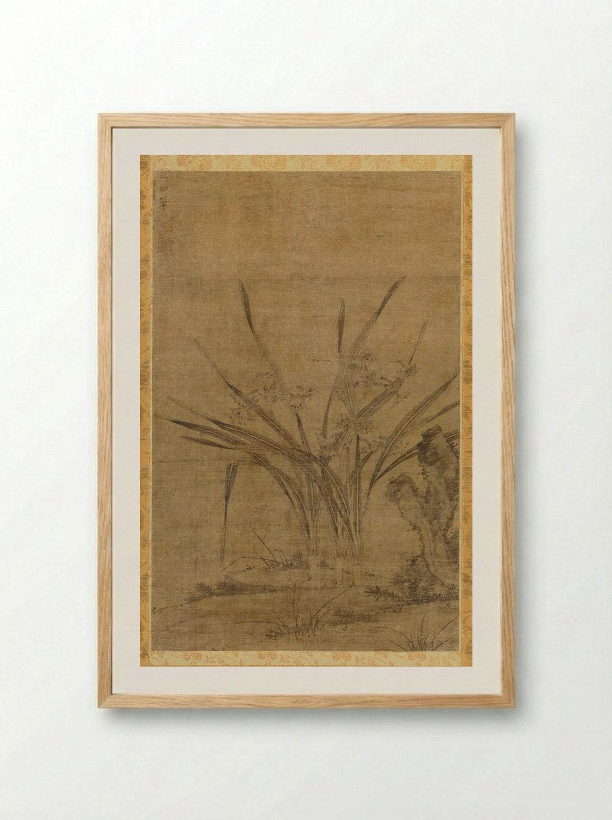 Narcissus and Rocks - Lu Tianru - Framed Print Wood