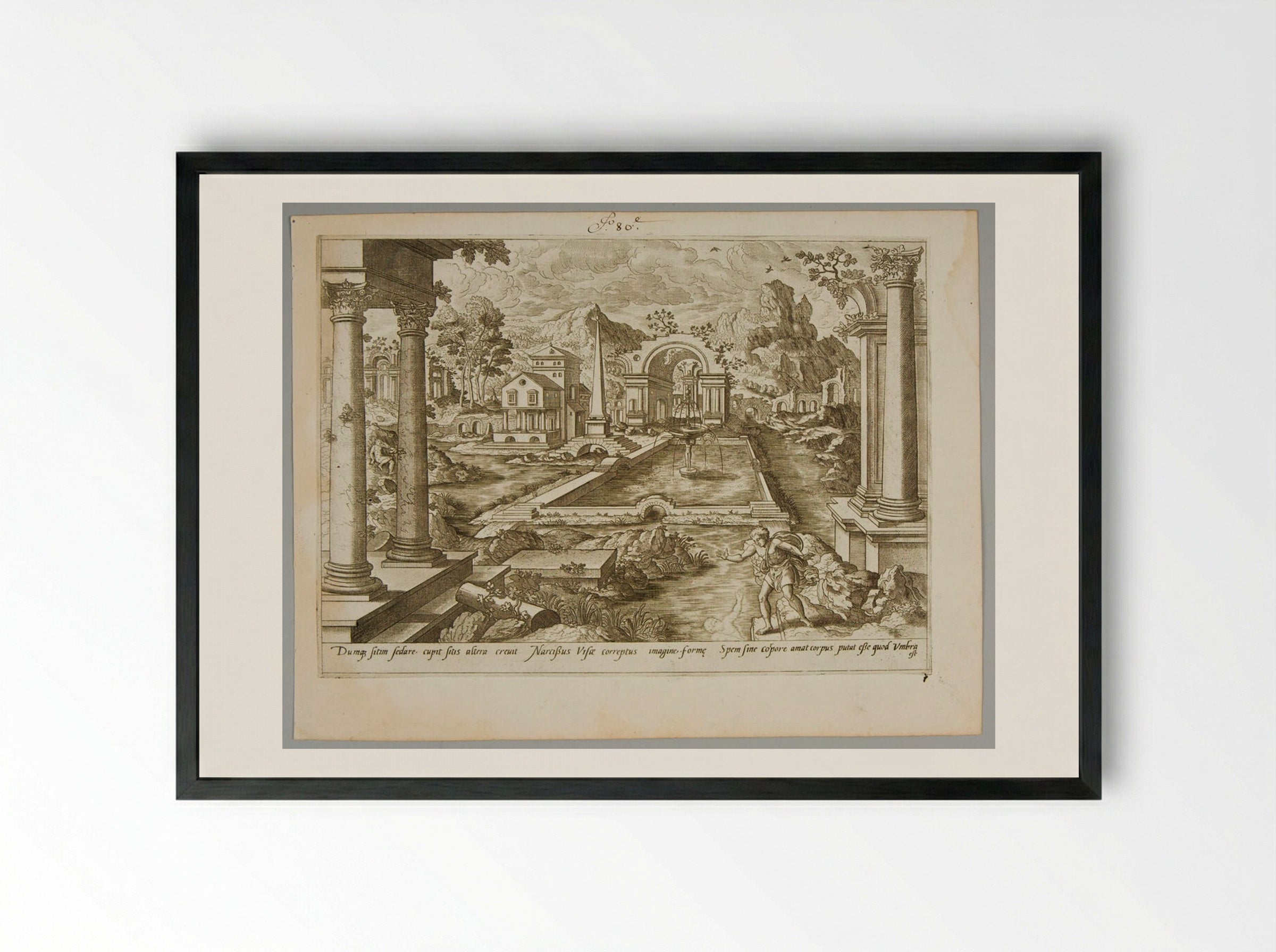 Narcissus - Gerard de Jode - Framed Print Black