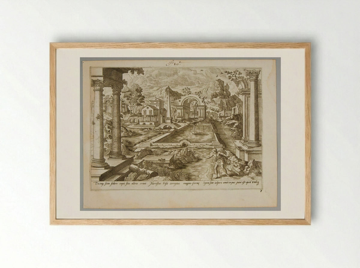 Narcissus - Gerard de Jode - Framed Print Wood