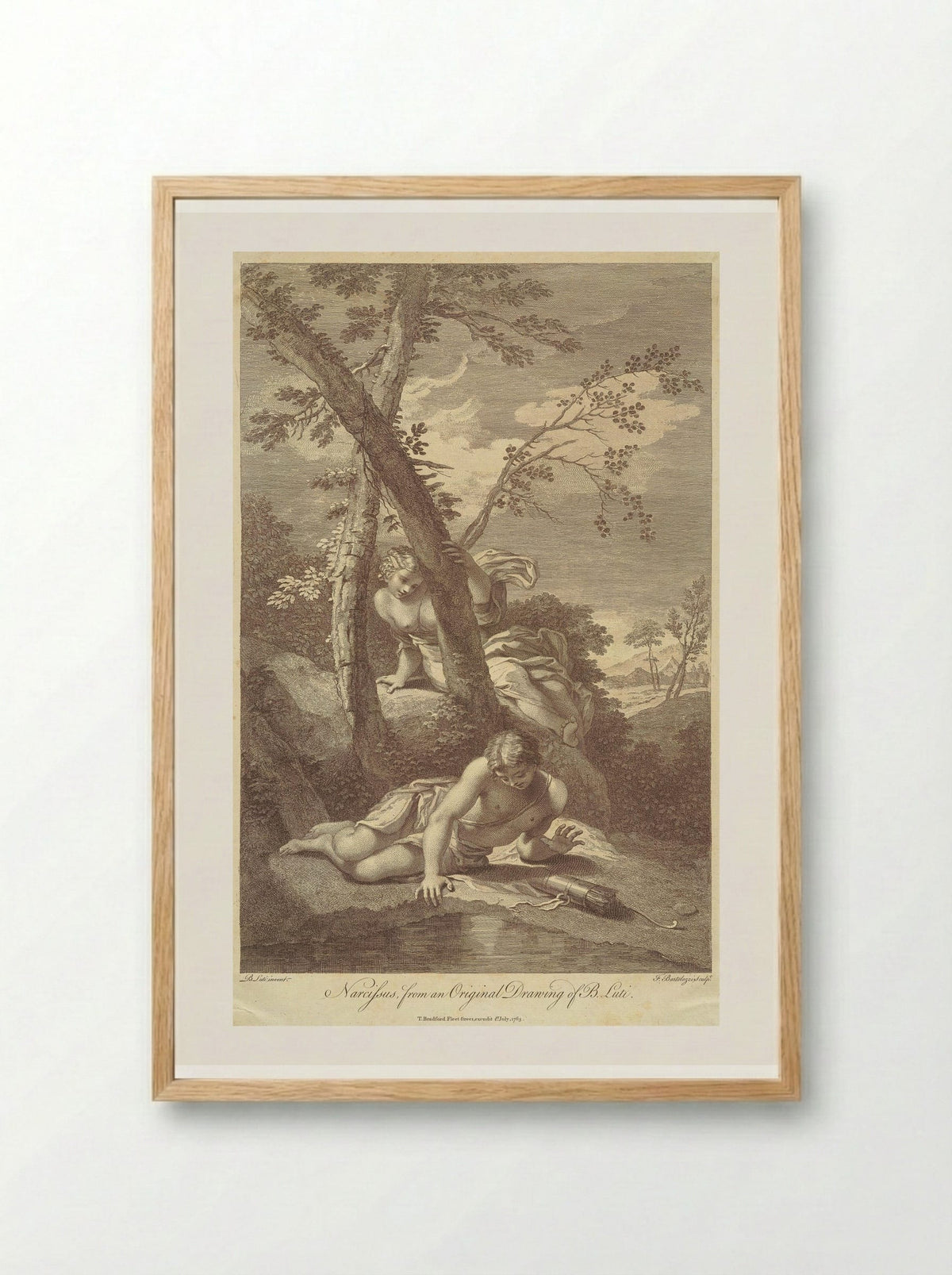 Narcissus - Francesco Bartolozzi - Framed Print Wood