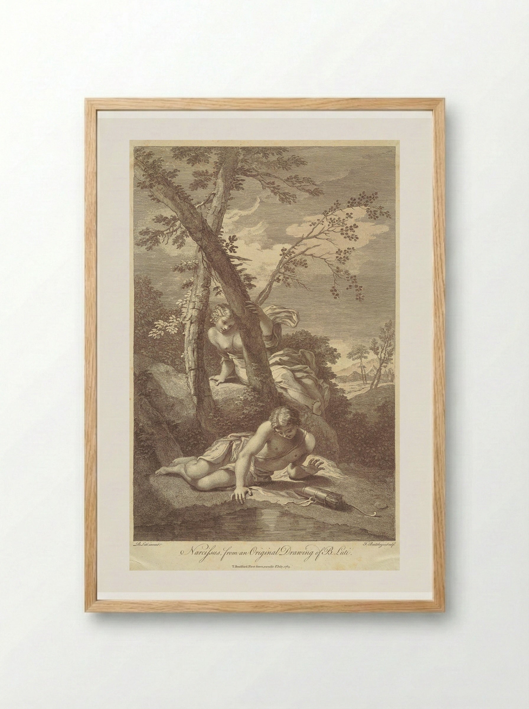 Narcissus - Francesco Bartolozzi - Framed Print Wood