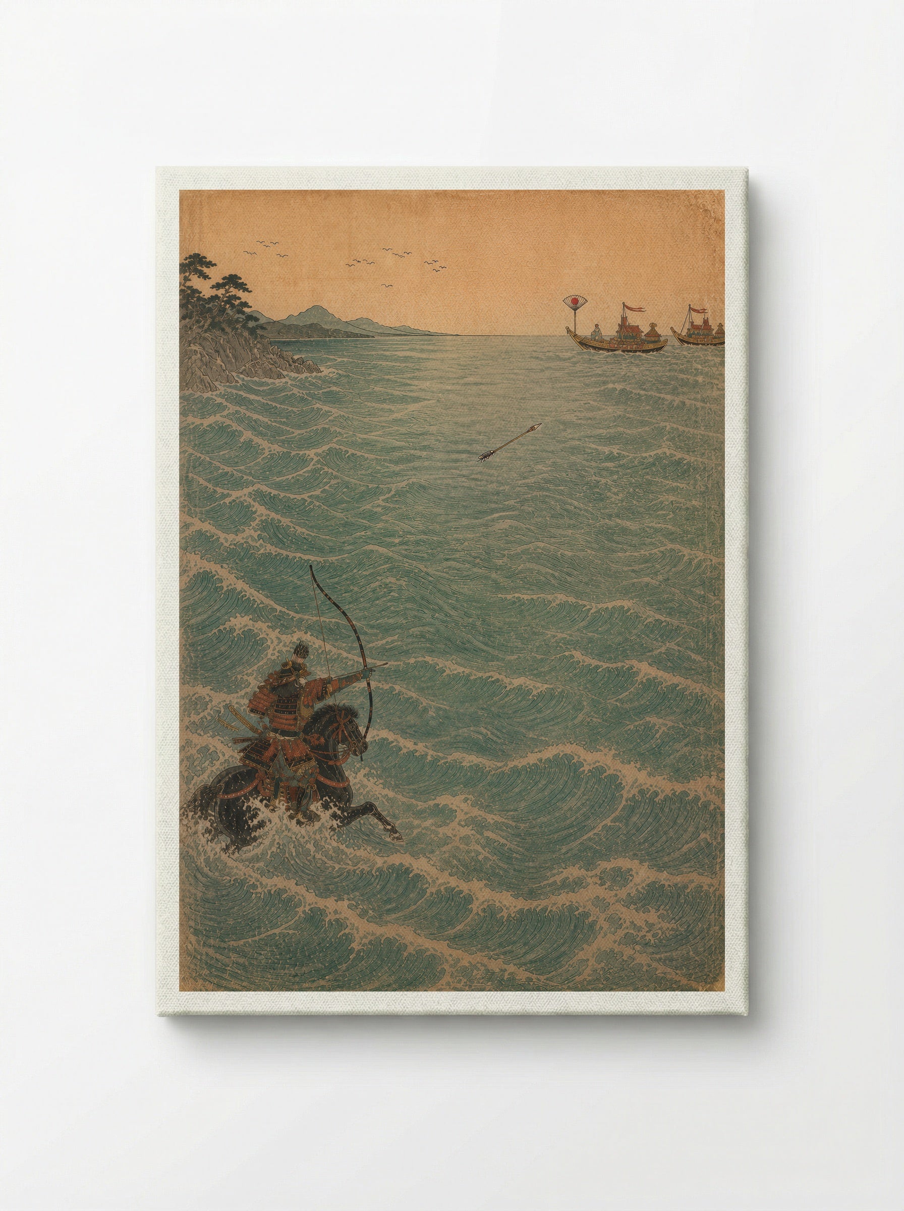 Nasu no Yoichi at Yashima: Across the Water - Canvas
