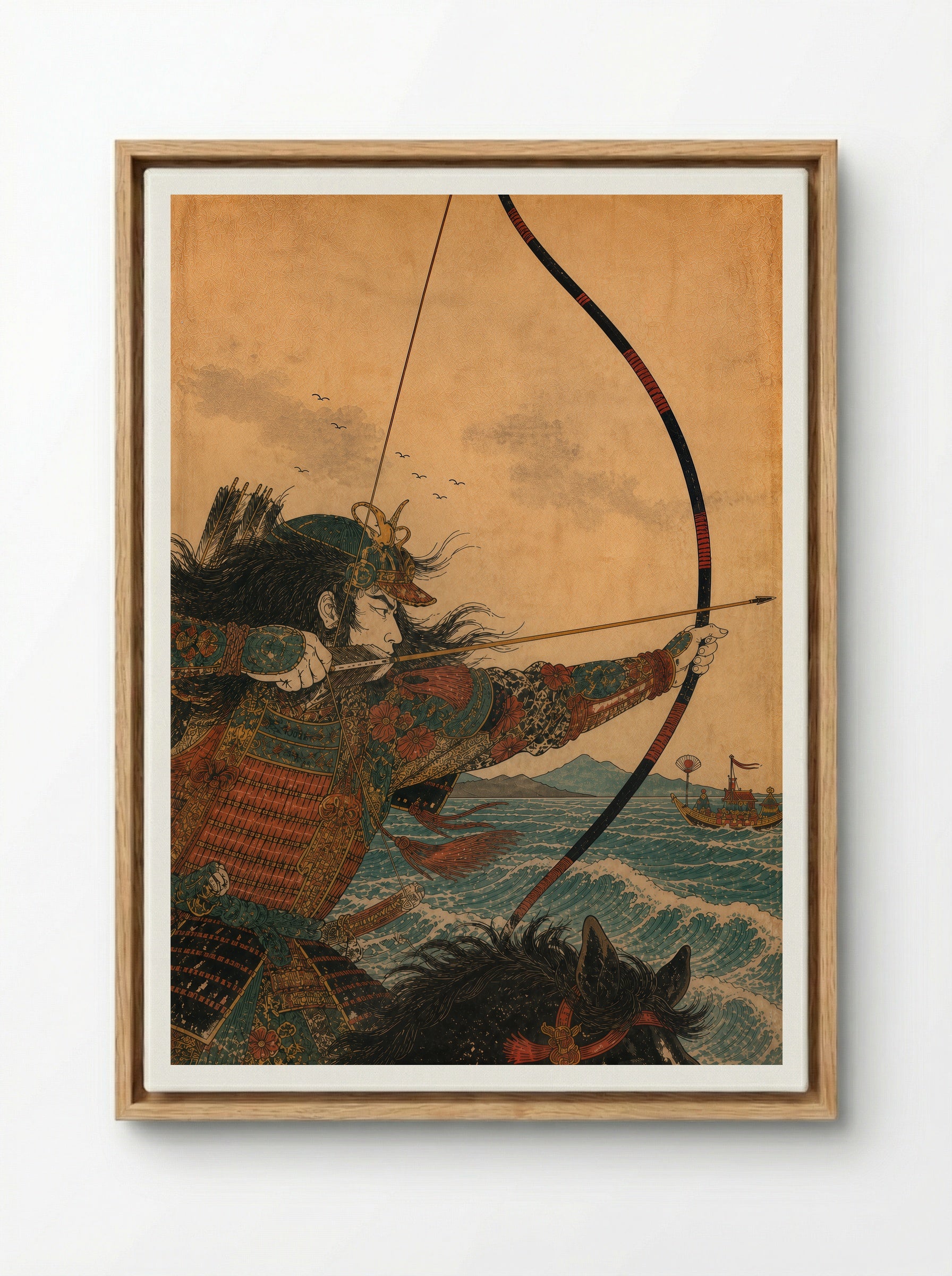 Nasu no Yoichi at Yashima: The Draw - Framed Canvas Wood