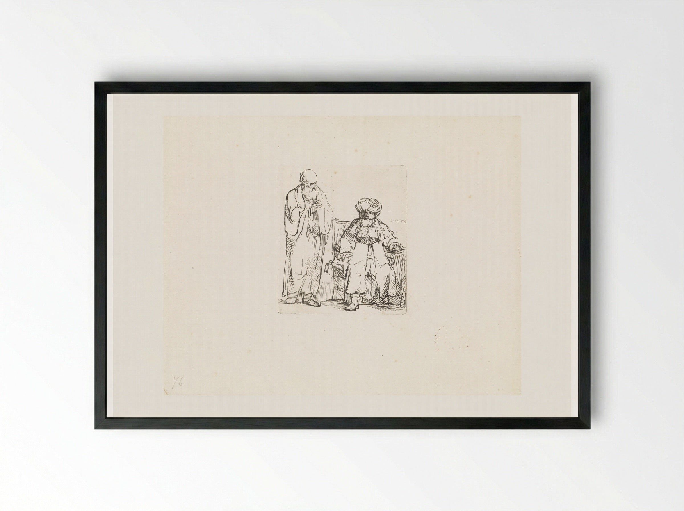 Nathan Admonishing David - Matthijs Pool - Framed Print Black