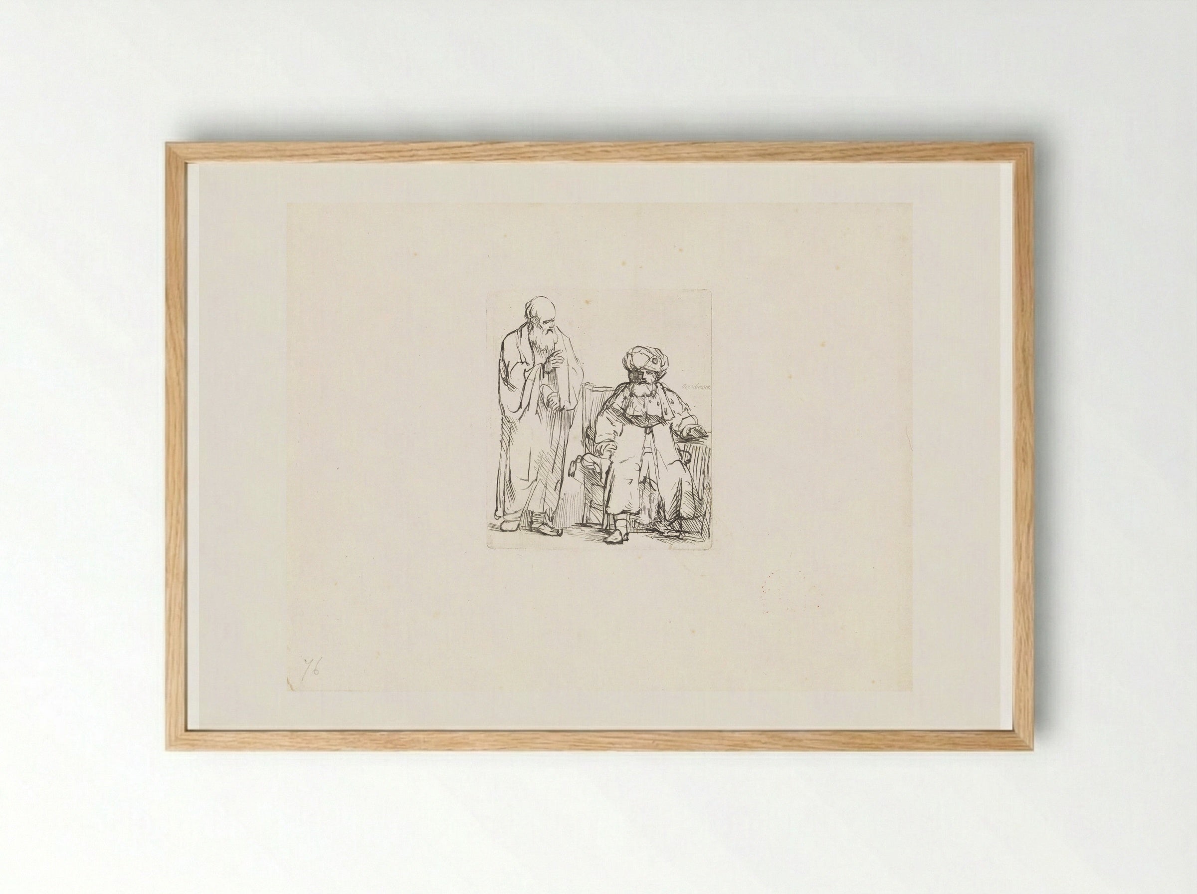 Nathan Admonishing David - Matthijs Pool - Framed Print Wood