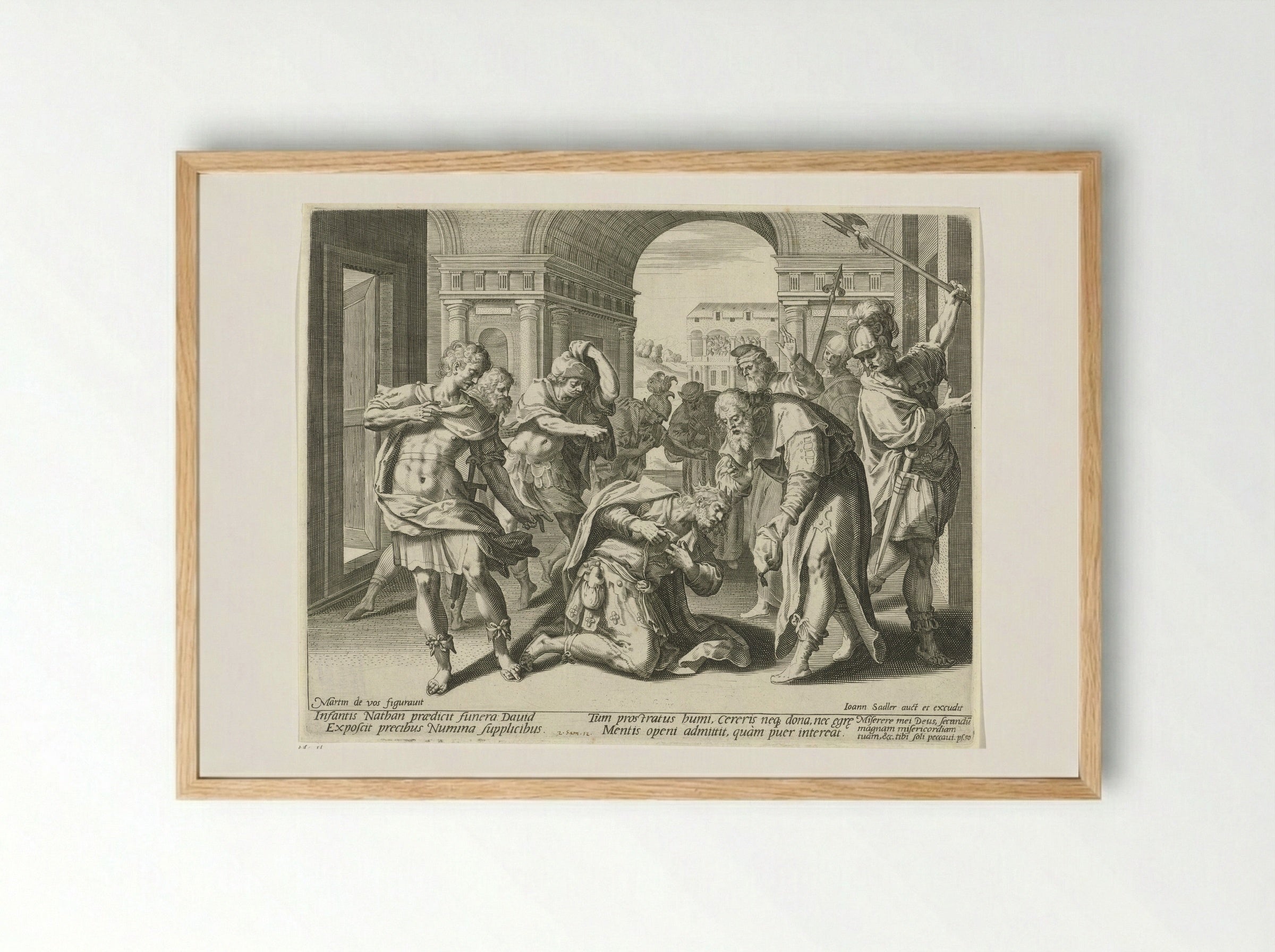 Nathan Predicts the Death of David's Son - Aegidius Sadeler (II) - Framed Print Wood
