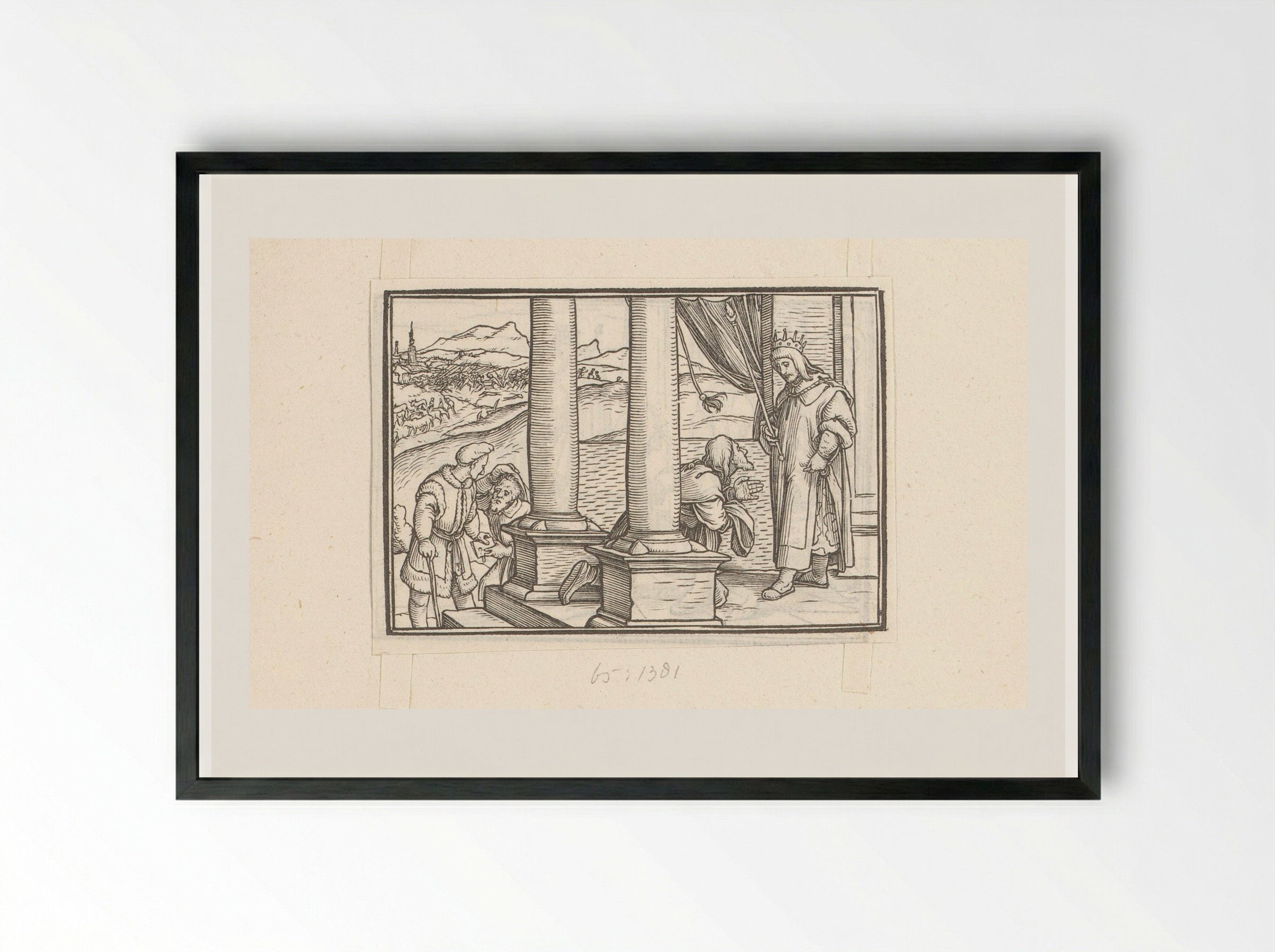 Nathan Rebuking David - Veit Rudolf Specklin - Framed Print Black