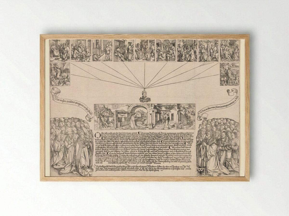 Nativity and Passion of Christ - Wolf Traut - Framed Print Wood