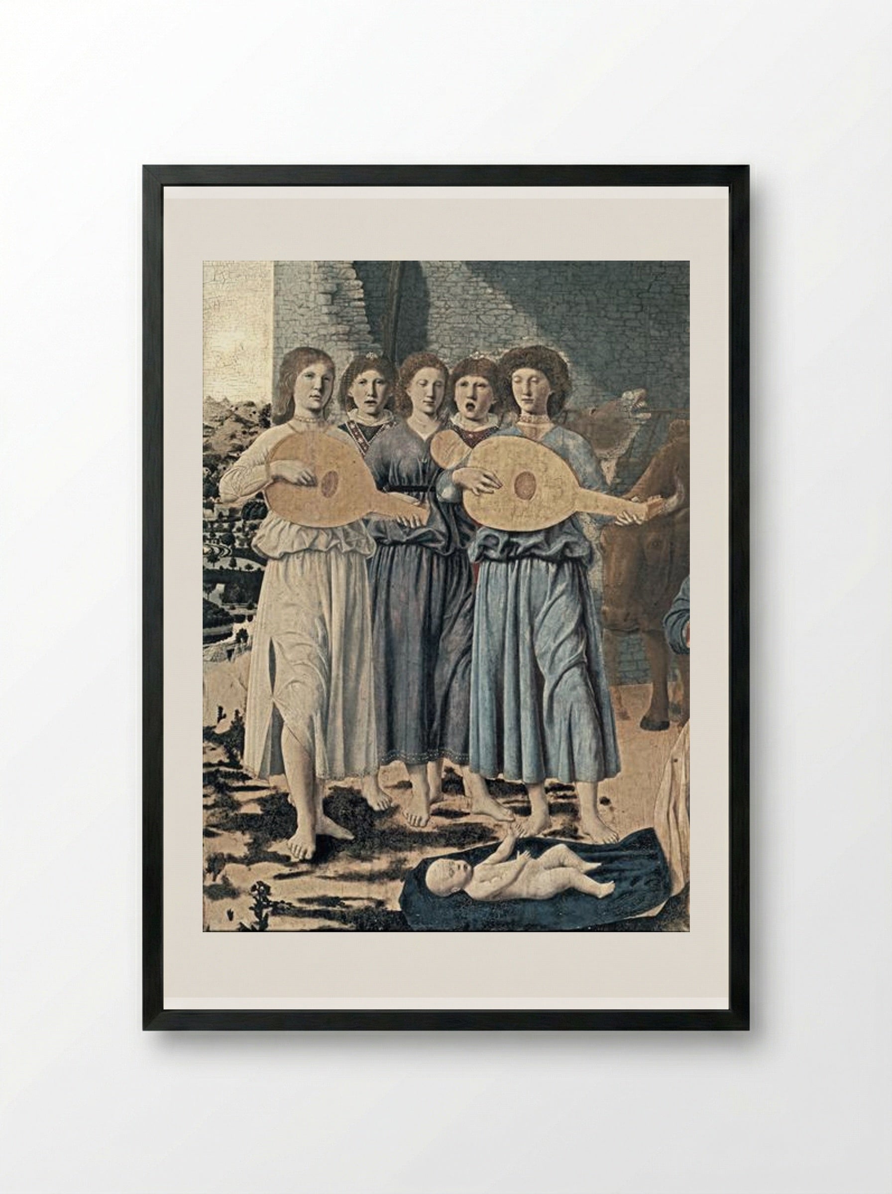 Nativity (detail) - Piero della Francesca - Framed Print Black