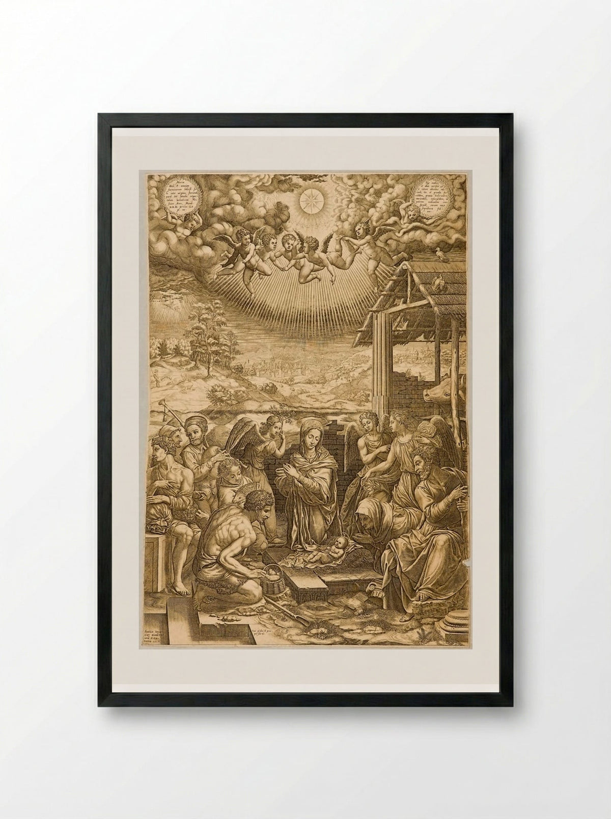 Nativity - Giorgio Ghisi - Framed Print Black