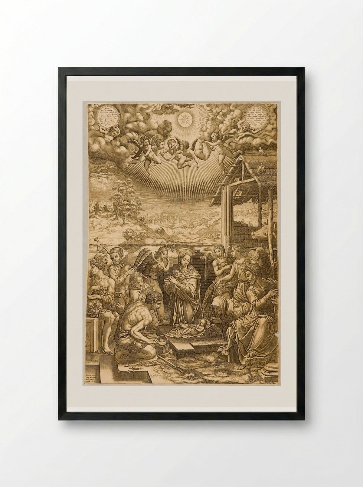 Nativity - Giorgio Ghisi - Framed Print Black