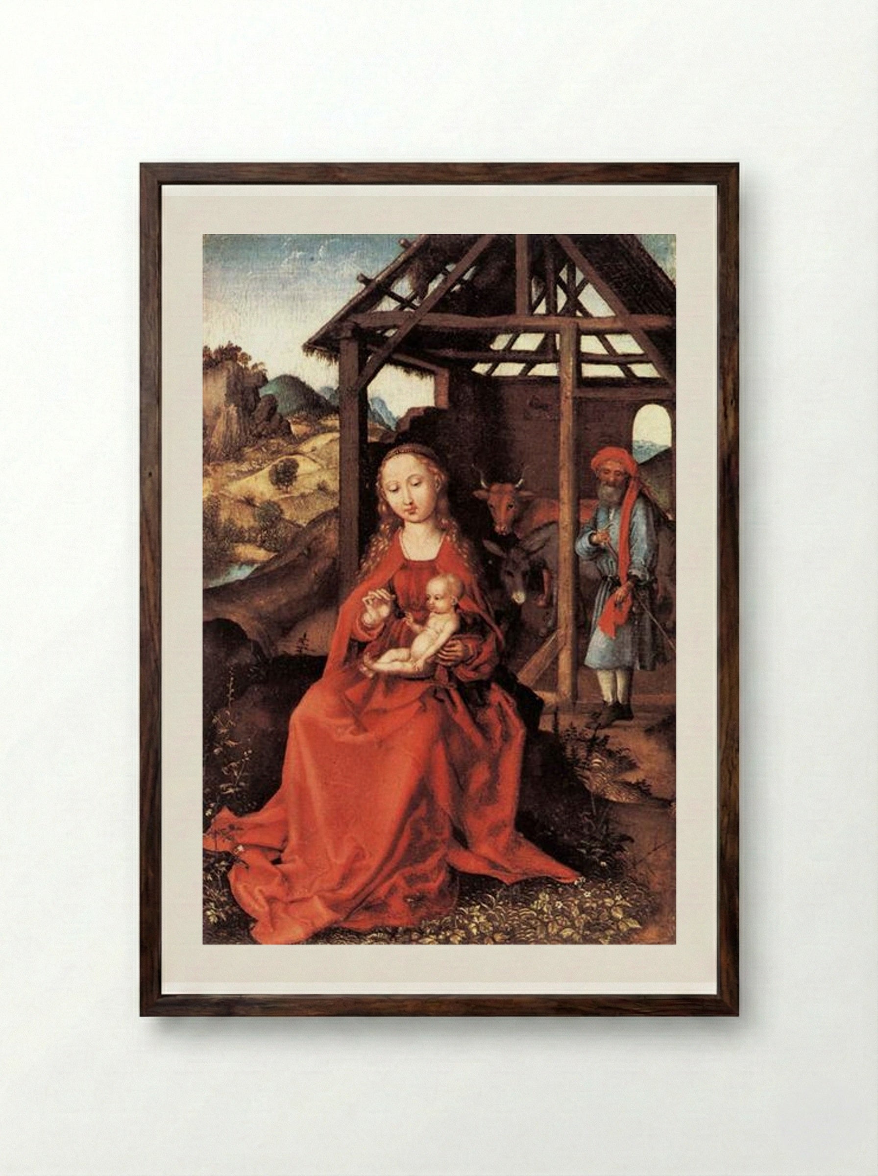 Nativity - Martin Schongauer - Framed Print Dark Wood