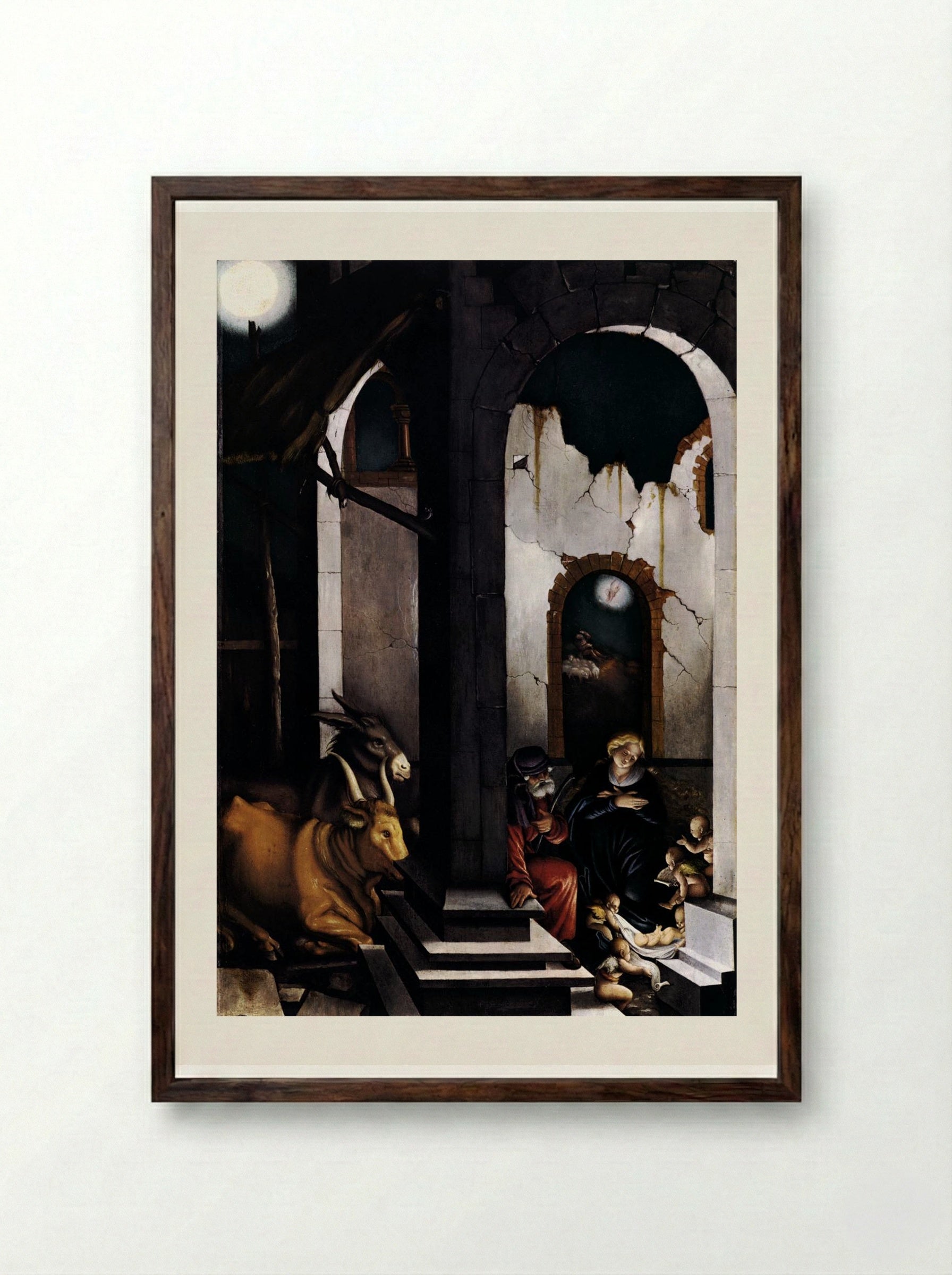 Nativity - Hans Baldung Grien - Framed Print Dark Wood