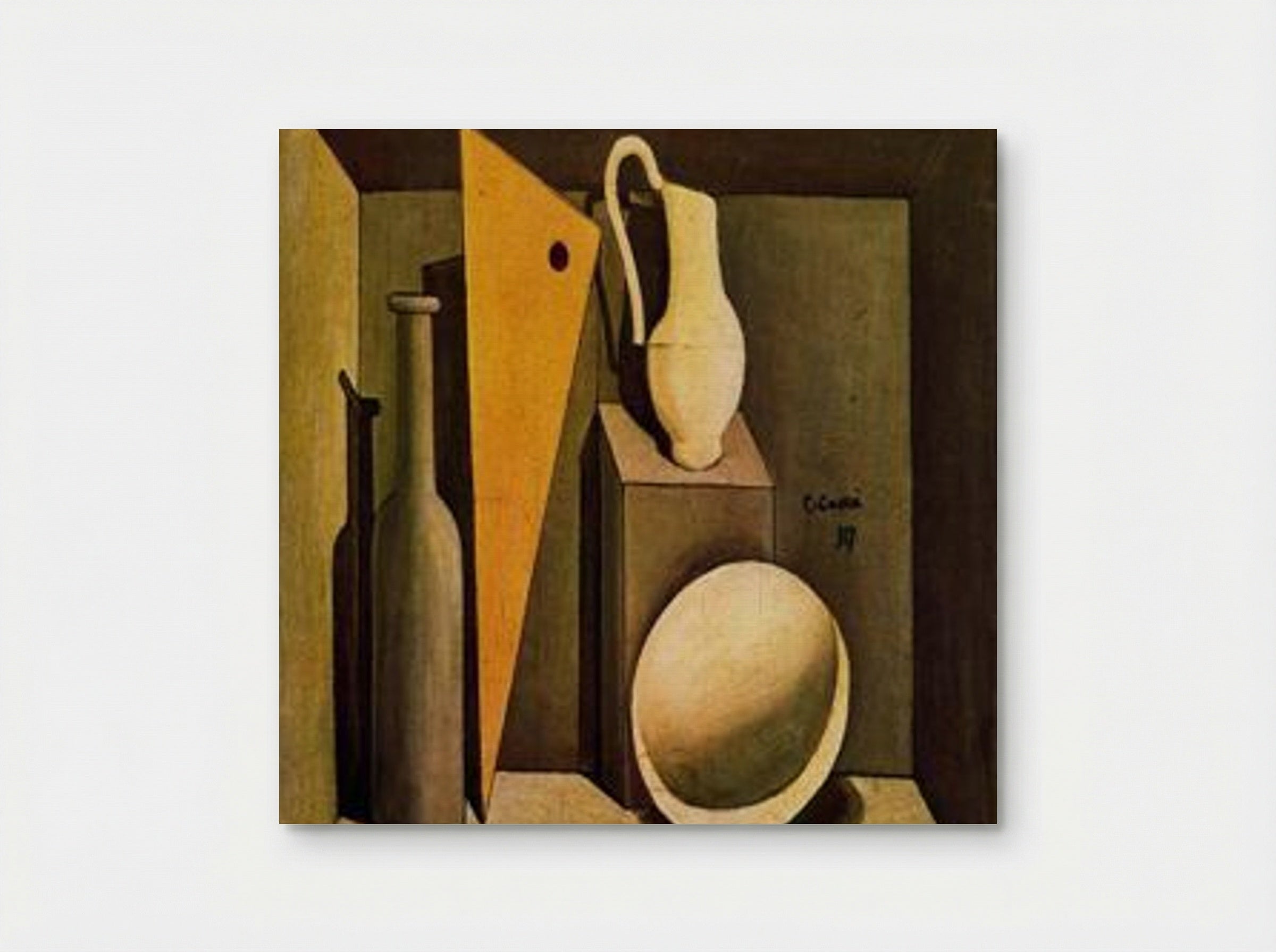 Natura morta con la squadra - Carlo Carrà - Poster